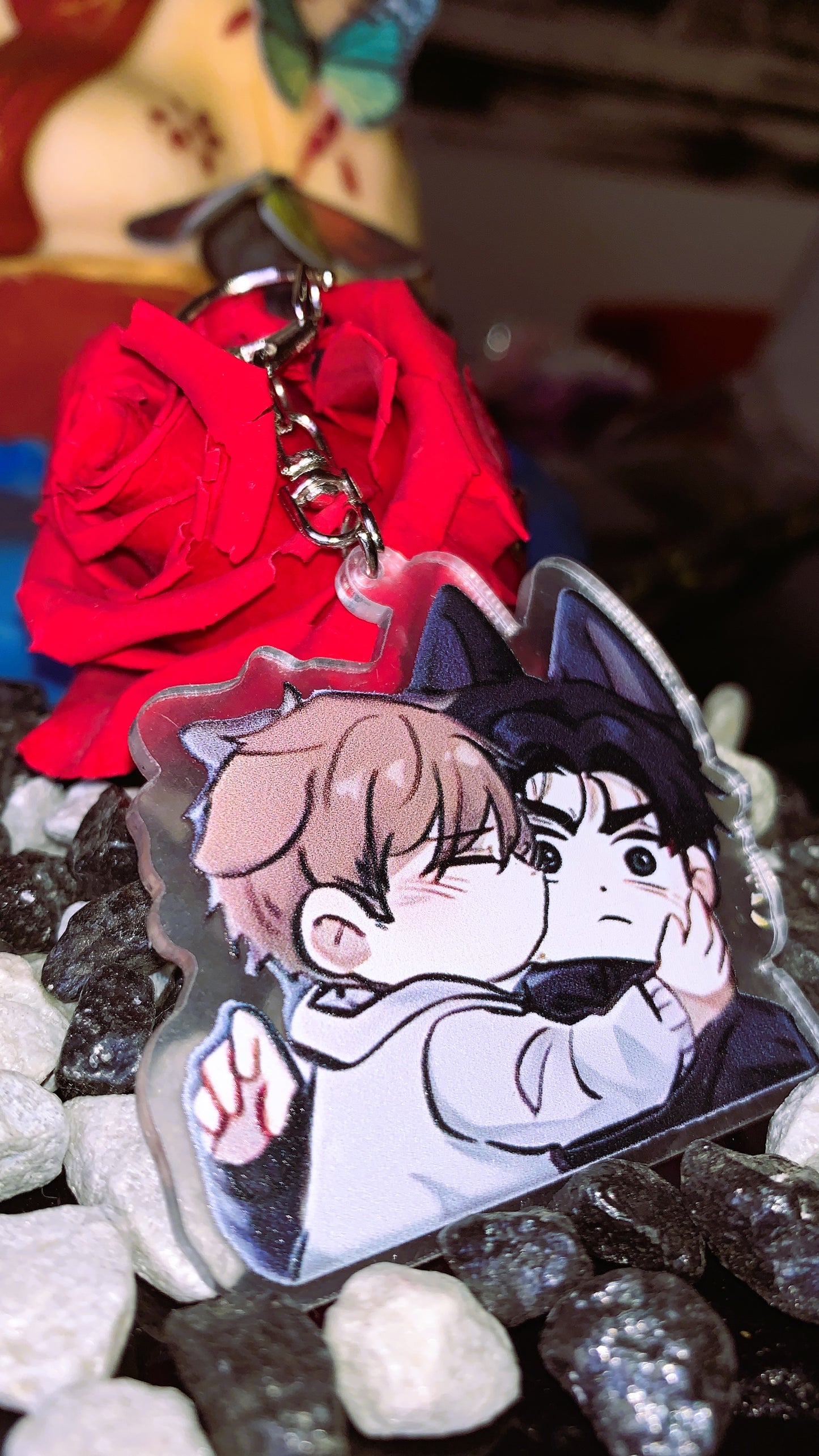 🔥 Llavero Jinx BL “Kim Dan & Jaekyung Chibi Kiss” | Acrílico Premium Yaoi – Webtoon & Manhwa Collection