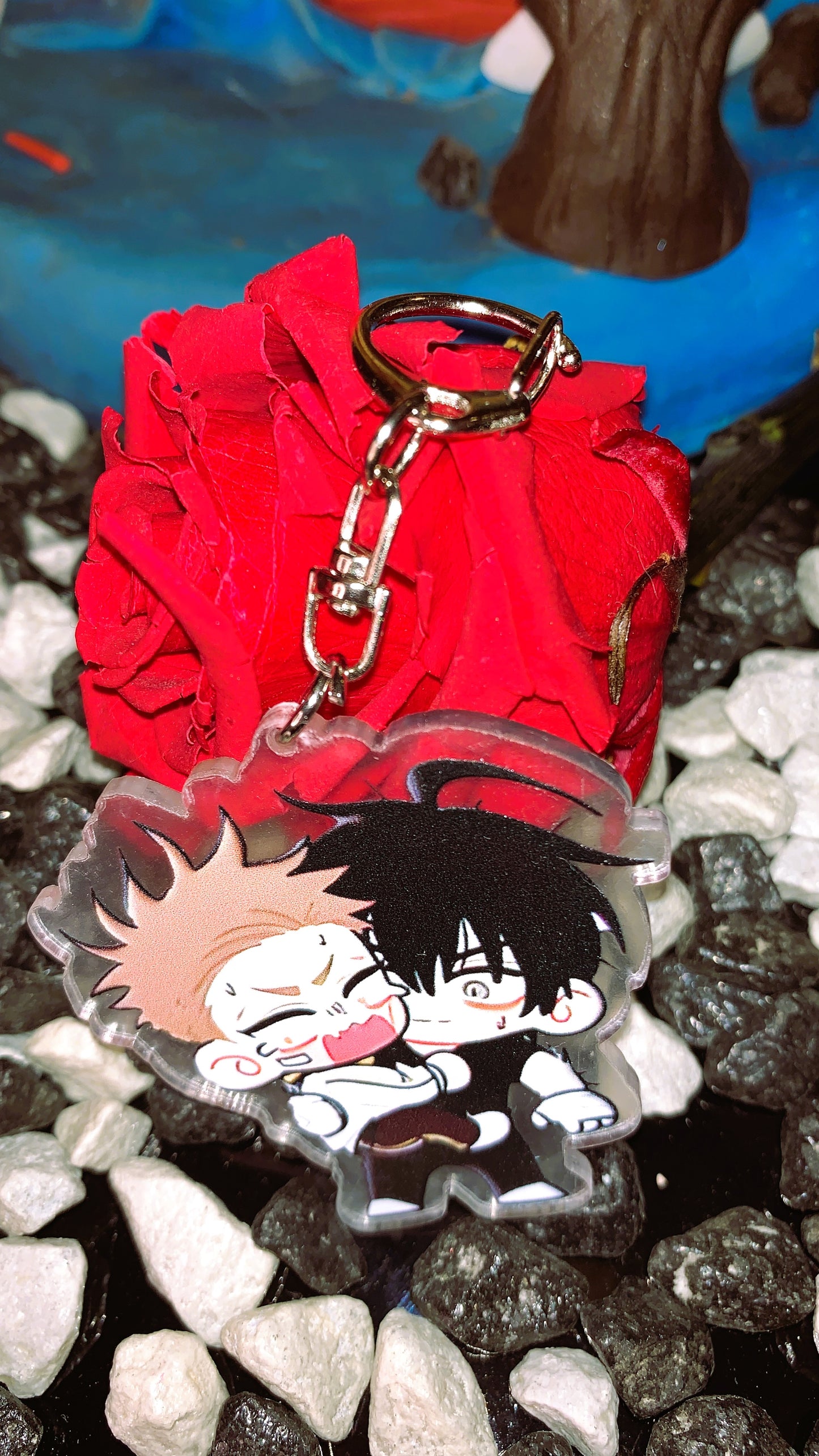 💘 Llavero “Jinx BL – Kim Dan & Jaekyung Hug” | Jinx Chibi Acrylic Keychain – Yaoi Manhwa Edition 🩸 | 1:1 Limited Edition