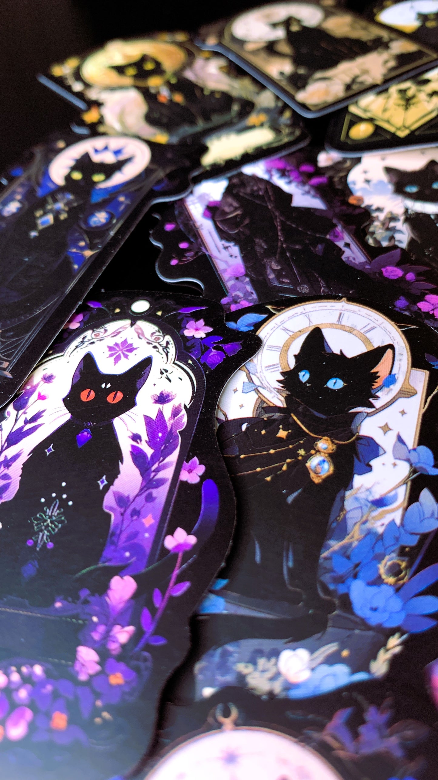 Pack “Gothic Black Cats” (25 Stickers) | Dark Cats, Tarot & Witchy Aesthetic Stickers 🐈‍⬛ – Dark Anatomy Halloween Edition | 1:1 Limited Edition