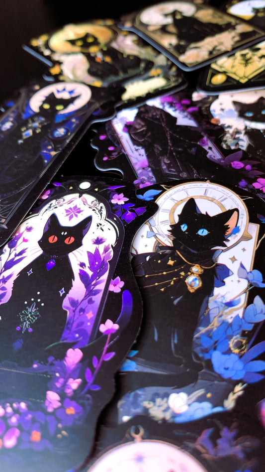 Pack “Gothic Black Cats” (25 Stickers) | Dark Cats, Tarot & Witchy Aesthetic Stickers 🐈‍⬛ – Dark Anatomy Halloween Edition | 1:1 Limited Edition