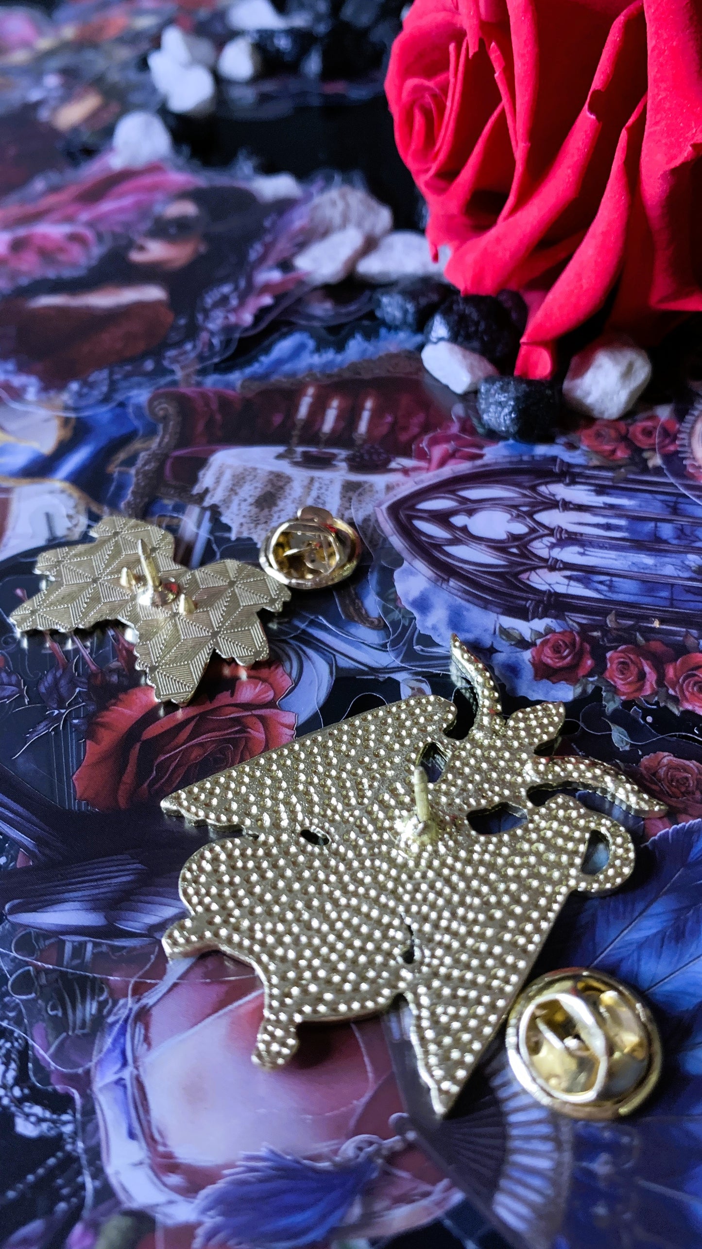 🖤 Set “Occult Wings” | 2 Gothic Enamel Pins – Dark Magic & Esoteric Power ✨ | Dark Anatomy Halloween Edition | 1:1 Limited Edition