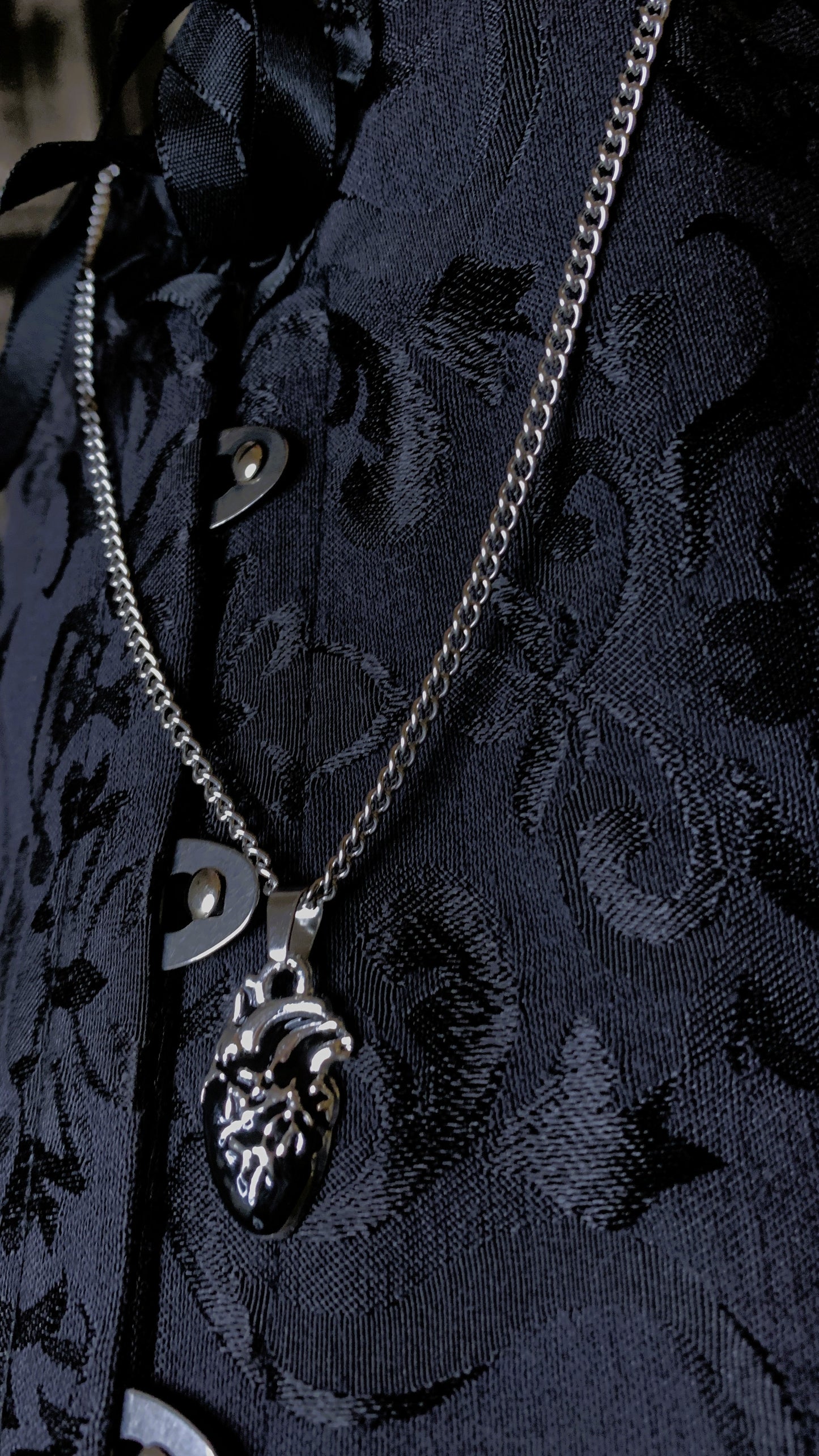 🖤 Pack Gótico “Crimson Faith” | Gothic Heart & Cross Jewelry Set – Dark Anatomy Halloween Edition 🕯️ | 1:1 Limited Edition