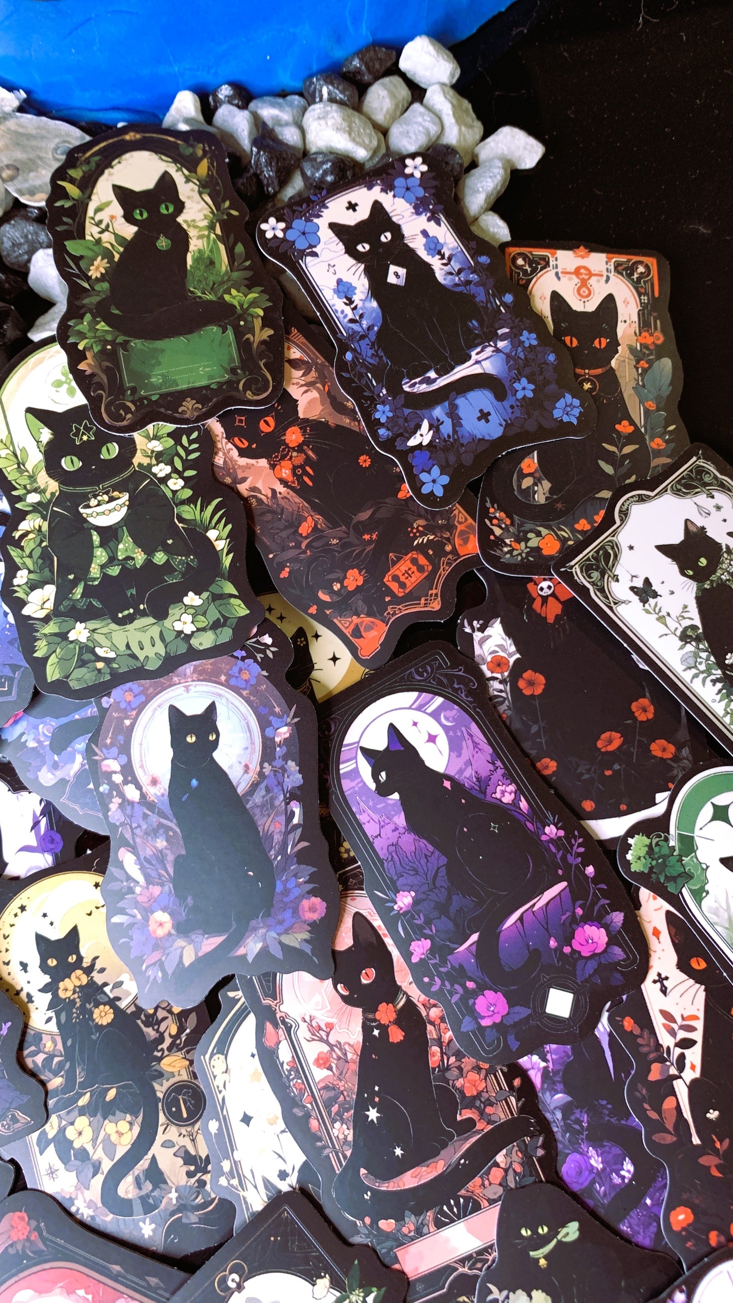 Pack “Gothic Black Cats” (25 Stickers) | Dark Cats, Tarot & Witchy Aesthetic Stickers 🐈‍⬛ – Dark Anatomy Halloween Edition | 1:1 Limited Edition