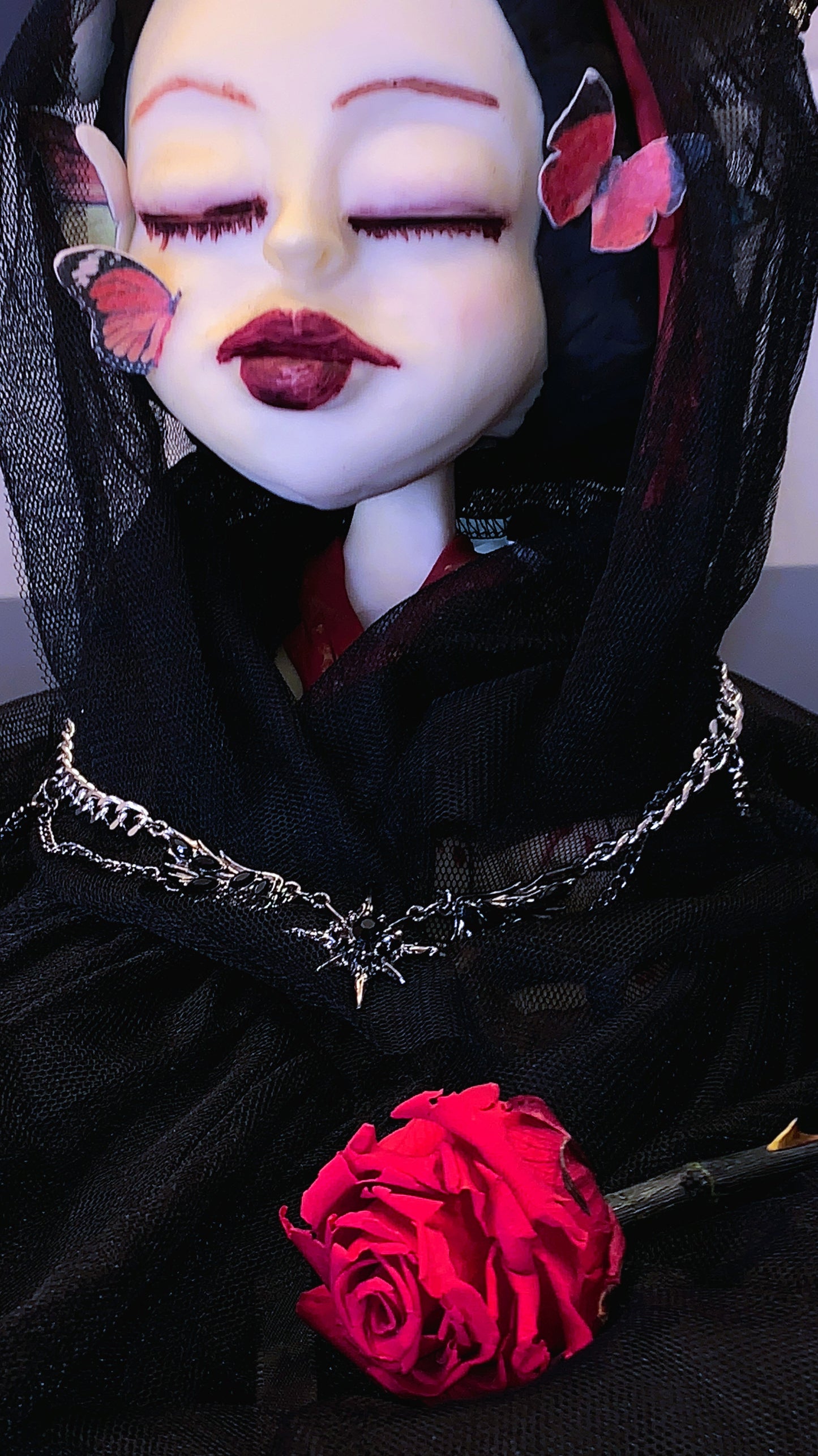 ✨ Choker Estrella Negra “Celestial Cross Deluxe” | Gothic Black & Silver Star Choker ⚜️ | Dark Anatomy Jewelry Limited 1:1