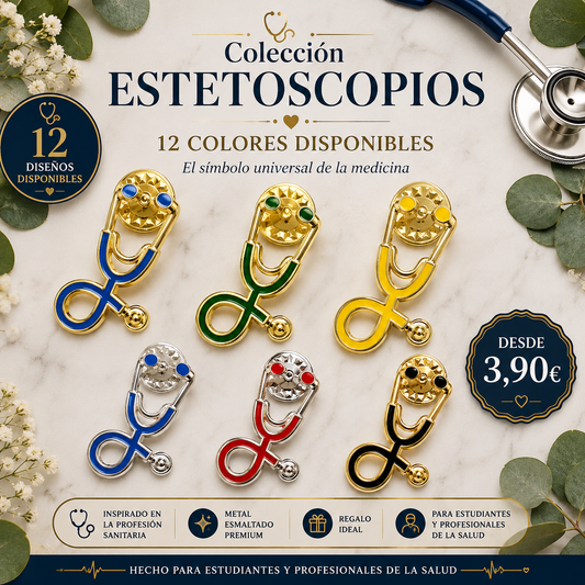 Pins Estetoscopio Clínico | Clinical Stethoscope Enamel Pin Collection | Limited 1:1 Edition Clinical Stethoscope Enamel Pin Collection | Limited 1:1 Edition | MedPins