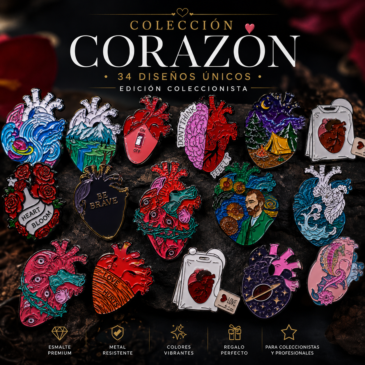Pins “Corazón Humano” | Human Heart Enamel Pin Collection – Limited 1:1 Edition | MedPins