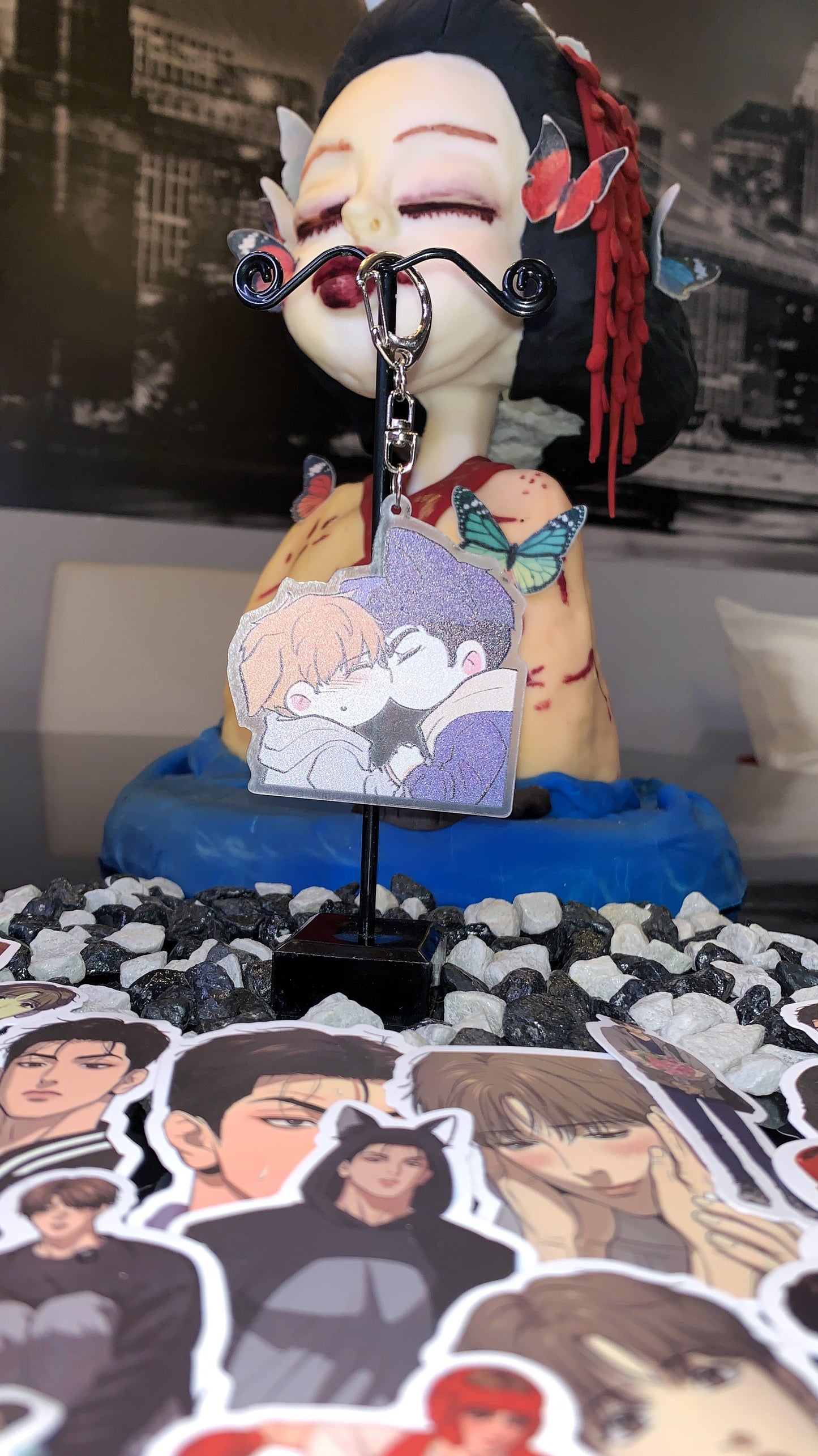Llavero Jinx BL – Kim Dan & Joo Jaekyung Beso Chibi Acrílico – Merch de Yaoi, Webtoon y Manga