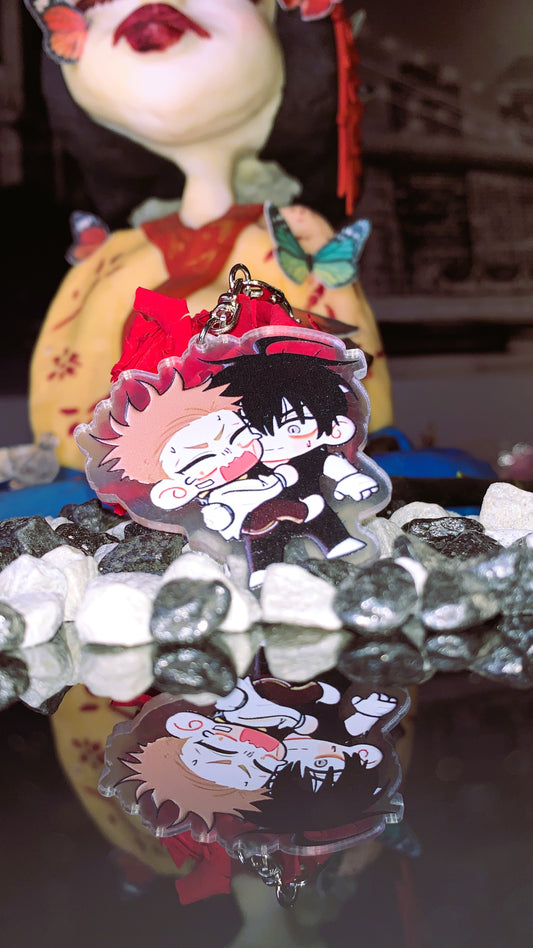💘 Llavero “Jinx BL – Kim Dan & Jaekyung Hug” | Jinx Chibi Acrylic Keychain – Yaoi Manhwa Edition 🩸 | 1:1 Limited Edition