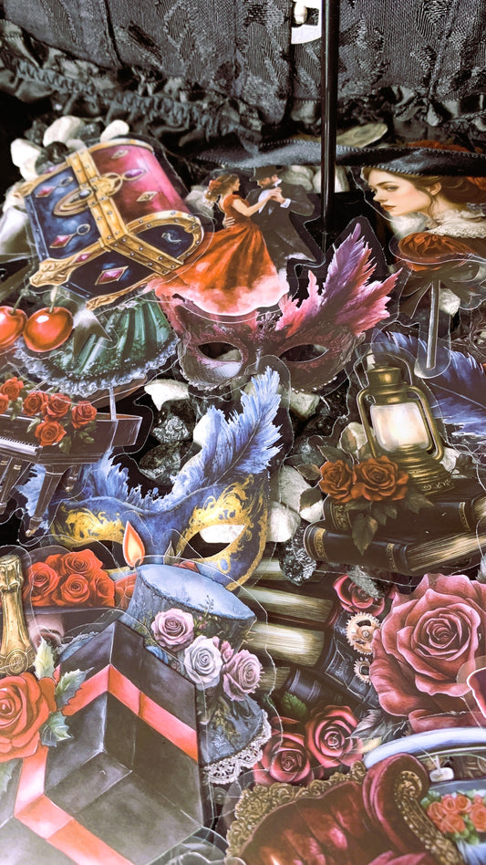 Pack “Gothic Romance” (25 Stickers) | Vintage Gothic & Victorian Aesthetic Stickers 🎭 – Dark Anatomy Halloween Edition | 1:1 Limited Edition