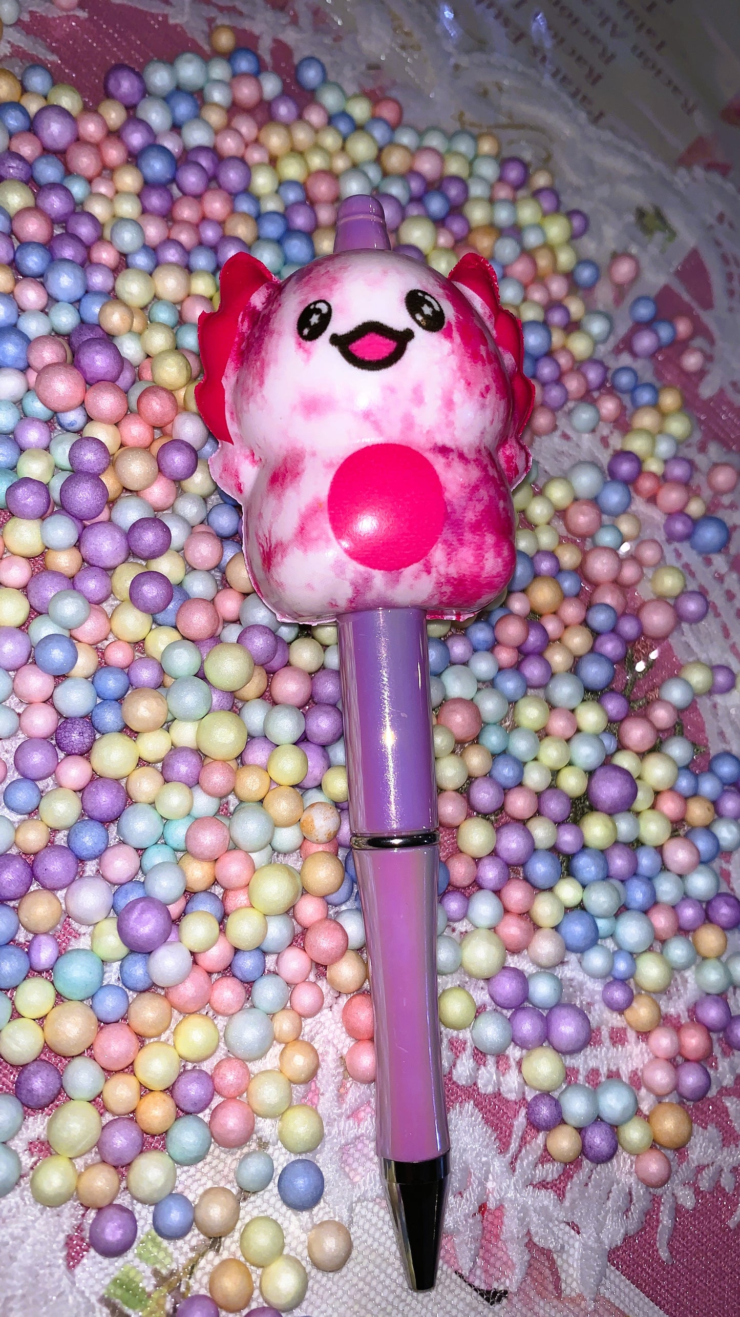 🩷 Bolígrafo Ajolote Squishy | Axolotl Squishy Pen – Cute Kawaii Antistress Edition 🌈✨ | Limited Colors