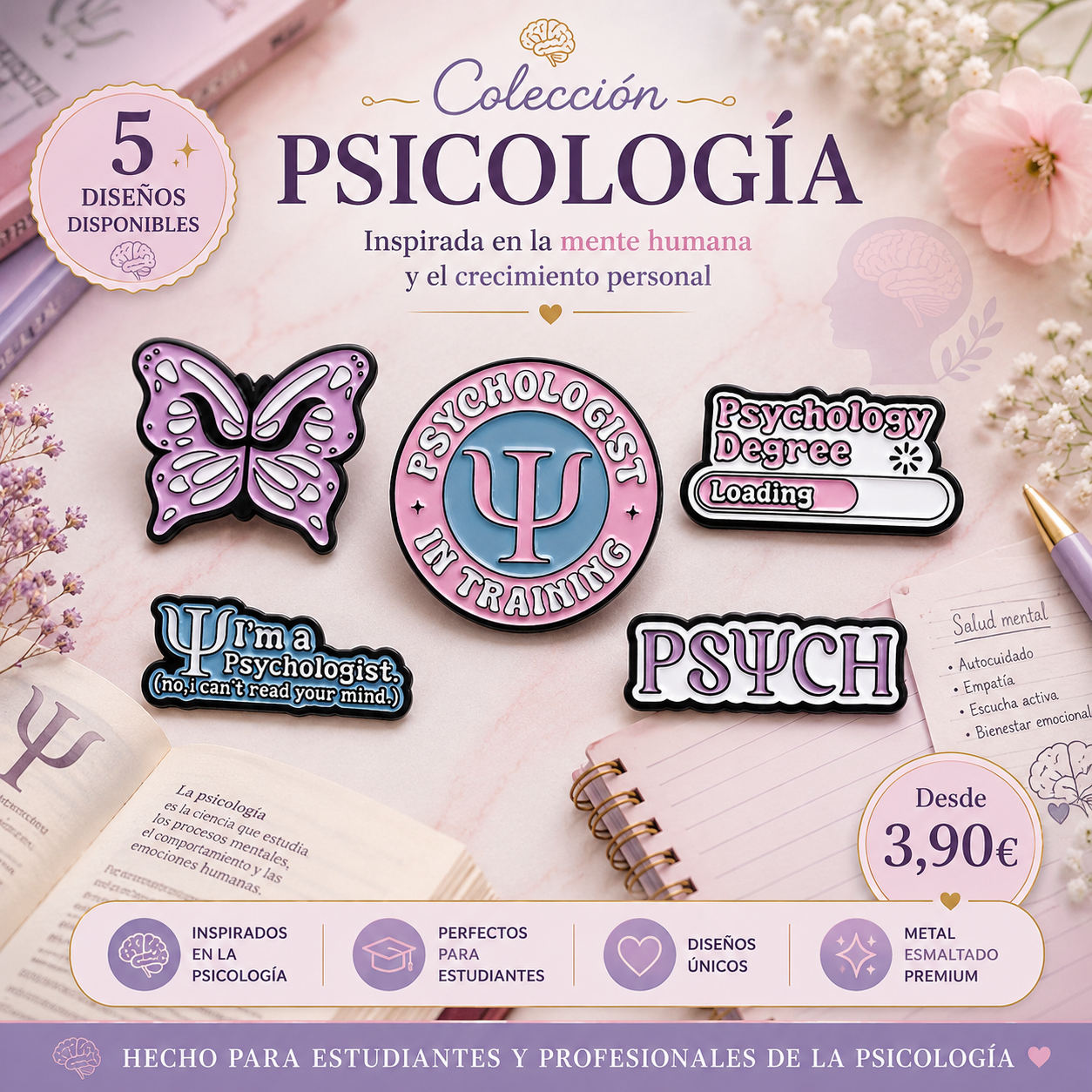 Pins de Psicología | Psychology Enamel Pin Collection | Limited 1:1 Edition | MedPins