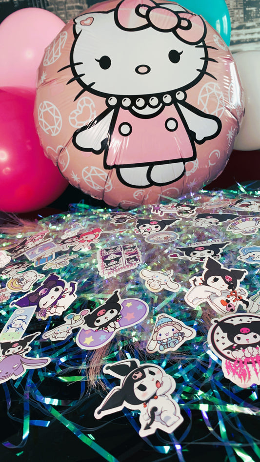 Pack de Stickers Kuromi & Cinnamoroll (25 piezas) | Pegatinas Sanrio Exclusivas + Globo Sanrio GRATIS