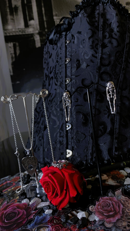 🔮 Pack Gótico “Spirit Whisper” | Gothic Ouija & Skeleton Jewelry Set – Dark Anatomy Halloween Edition 🕸️ | 1:1 Limited Edition
