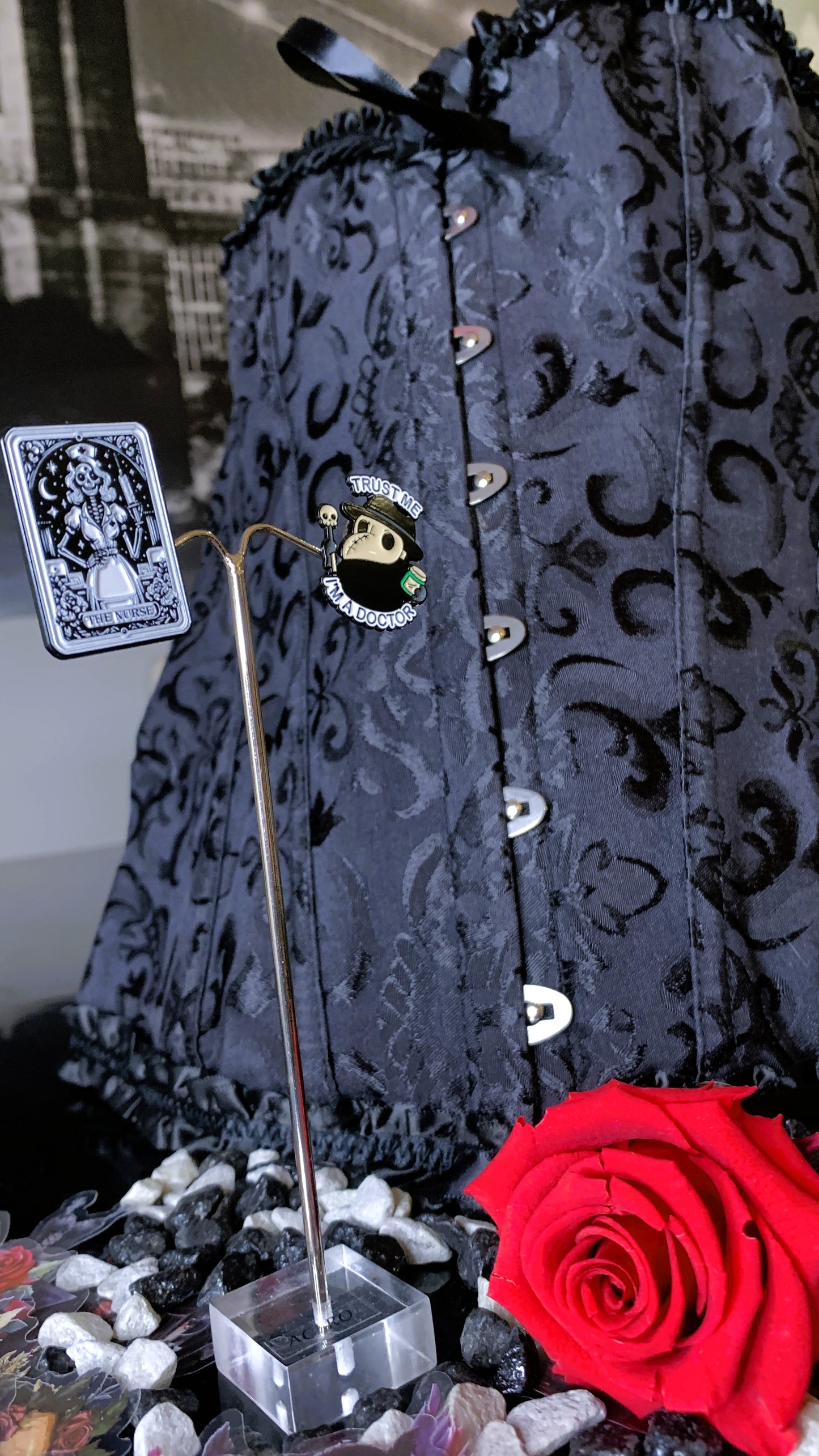 💀 Set “Dark Medics” | 2 Gothic Enamel Pins – Dark Nurse & Plague Doctor 🕯️ | Dark Anatomy Halloween Edition | 1:1 Limited Edition