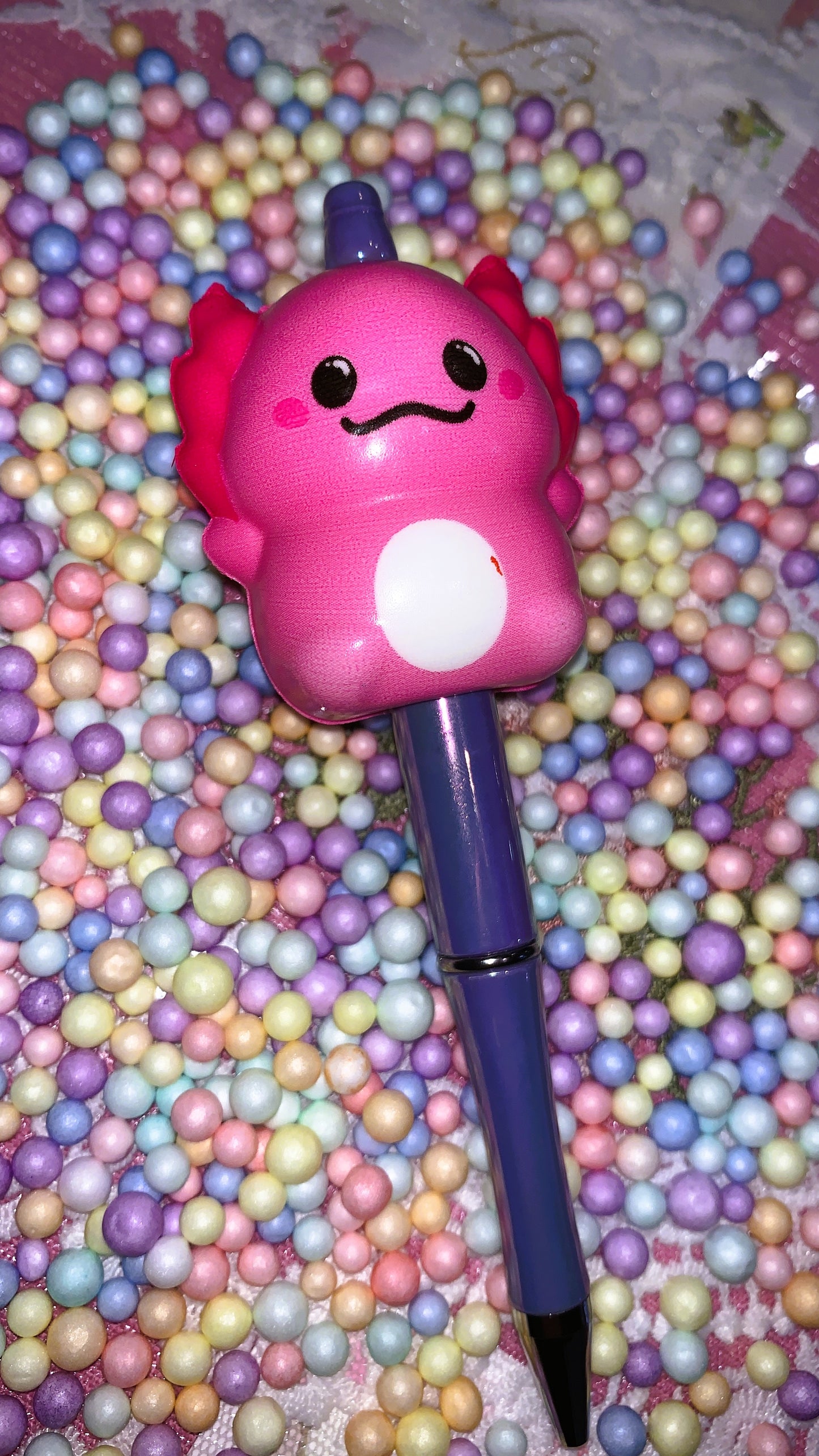 🩷 Bolígrafo Ajolote Squishy | Axolotl Squishy Pen – Cute Kawaii Antistress Edition 🌈✨ | Limited Colors