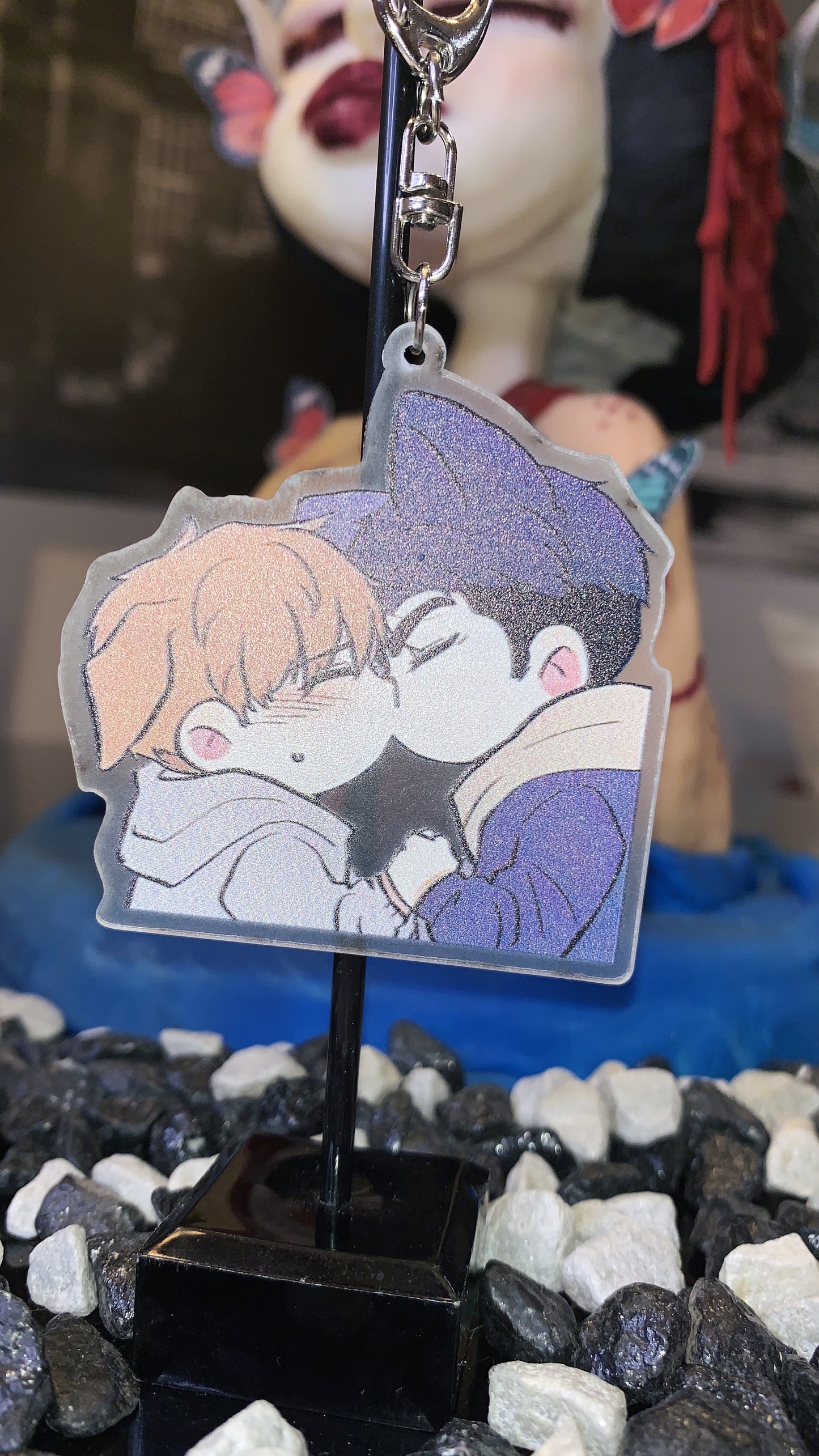 Llavero Jinx BL – Kim Dan & Joo Jaekyung Beso Chibi Acrílico – Merch de Yaoi, Webtoon y Manga