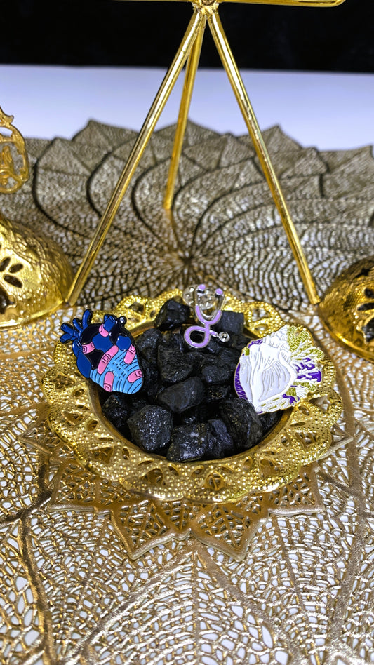 Pack “Divine Anatomy” | Stethoscope + Praying Hands Heart + Blue Veins Heart Enamel Pin Set 1:1 Limited Edition
