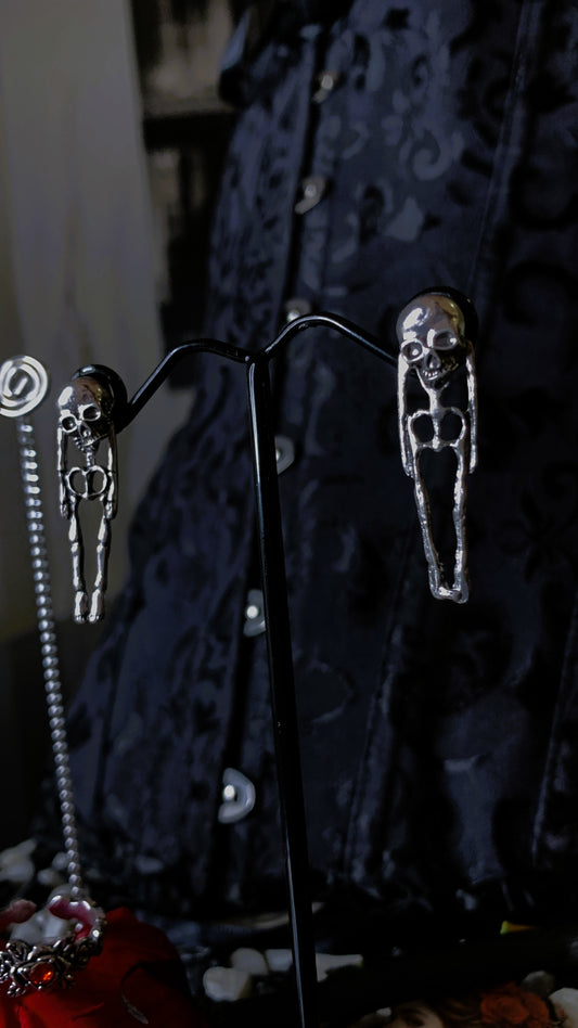 💀 Pendientes “Soul Bones” | Gothic Skeleton Earrings – Dark Anatomy Halloween Edition 🕸️ | 1:1 Limited Edition