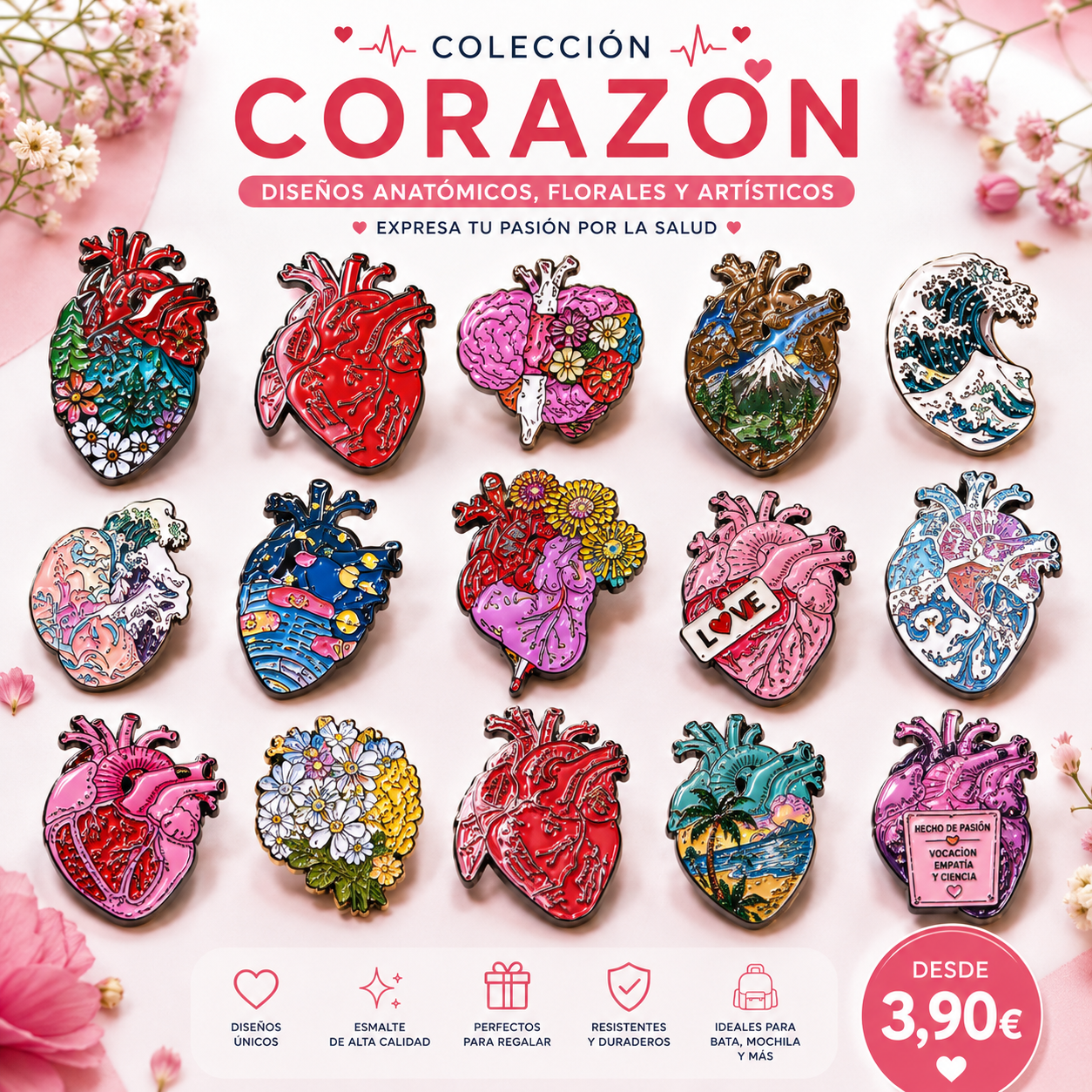 Pins de Anatomía Humana | Human Anatomy Enamel Pin Collection – Limited 1:1 Edition | MedPins