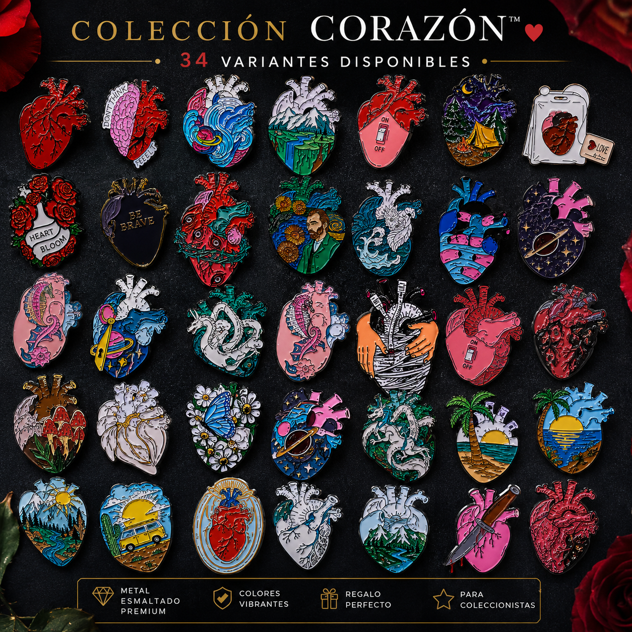 Pins “Corazón Humano” | Human Heart Enamel Pin Collection – Limited 1:1 Edition | MedPins