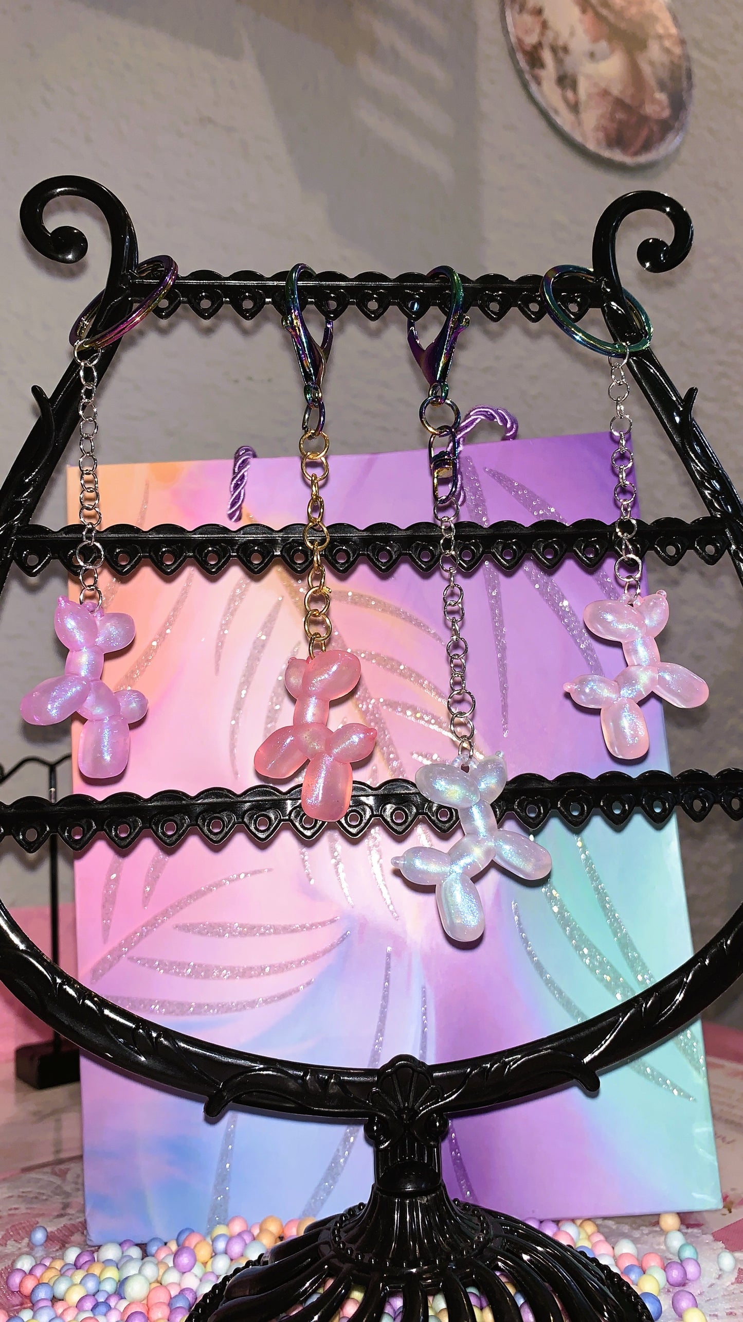 🐩 Llavero Perrito Caniche Kawaii | Kawaii Poodle Keychain – Cute Glitter Edition ✨🌈 | Limited Release