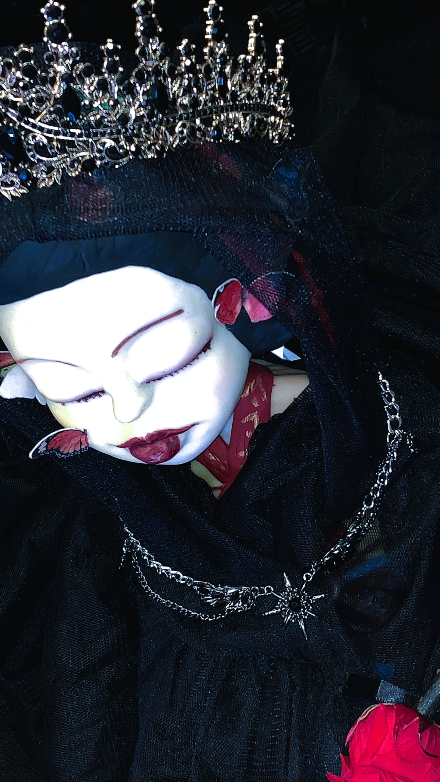 ✨ Choker Estrella Negra “Celestial Cross Deluxe” | Gothic Black & Silver Star Choker ⚜️ | Dark Anatomy Jewelry Limited 1:1