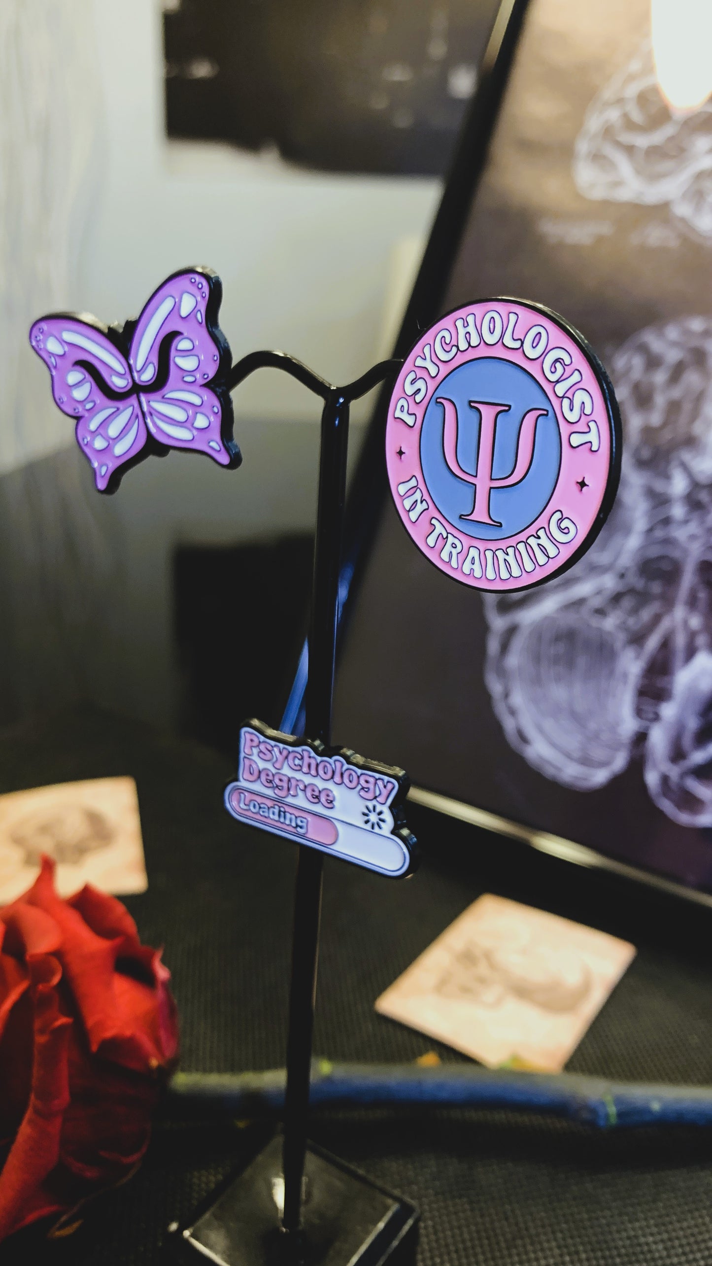 Pack “Psychology in Bloom” | Butterfly + Psychologist in Training + Degree Loading Pin Set 1:1 Limited Edition