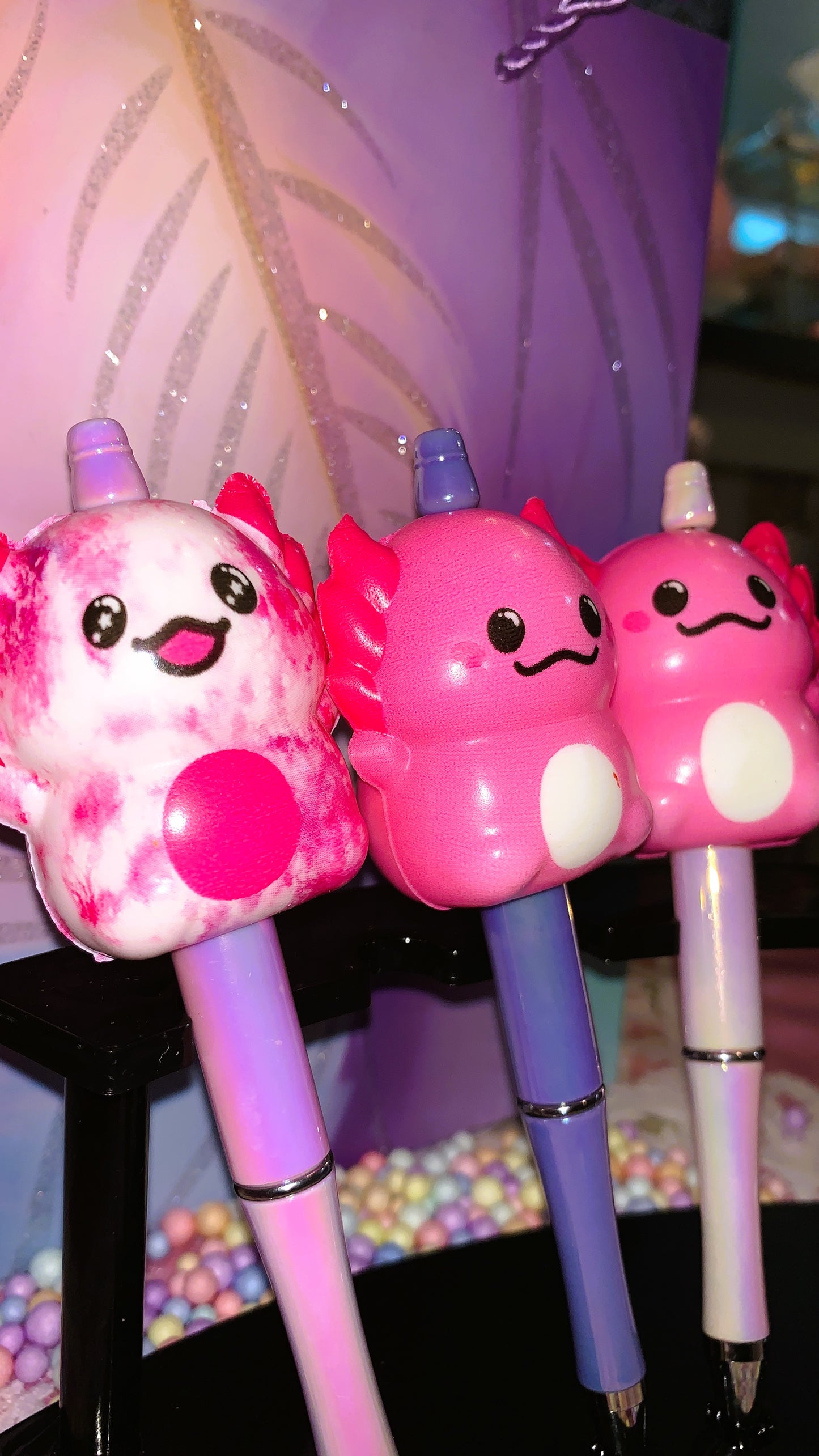 🩷 Bolígrafo Ajolote Squishy | Axolotl Squishy Pen – Cute Kawaii Antistress Edition 🌈✨ | Limited Colors