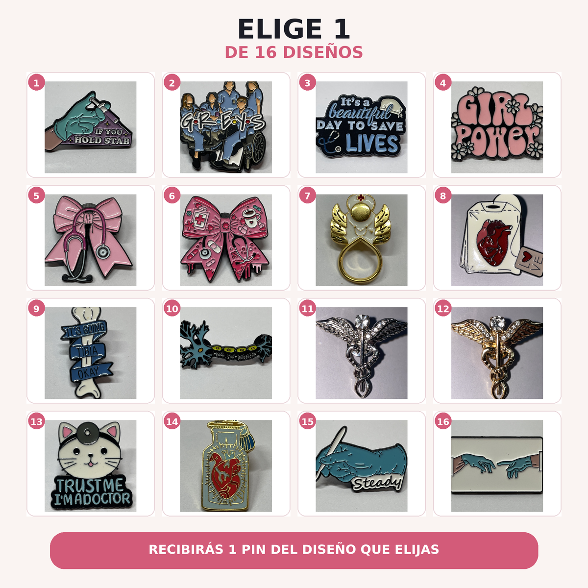 Vista 3 de la colección de pins de símbolos médicos premium MedPins