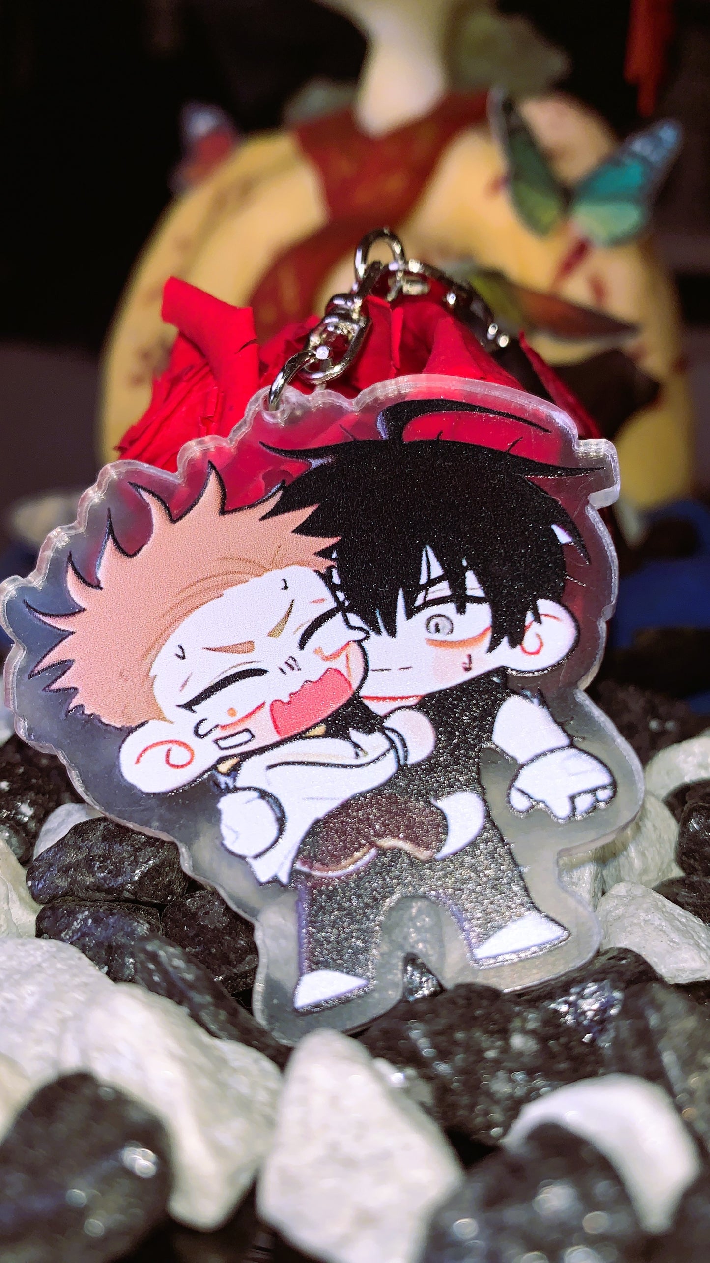 💘 Llavero “Jinx BL – Kim Dan & Jaekyung Hug” | Jinx Chibi Acrylic Keychain – Yaoi Manhwa Edition 🩸 | 1:1 Limited Edition