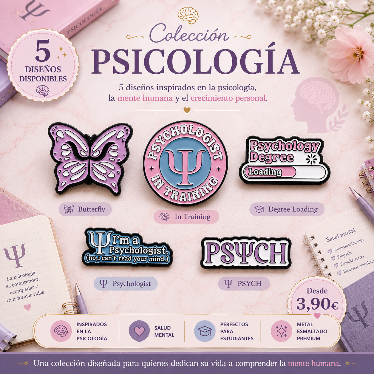 Pins de Psicología | Psychology Enamel Pin Collection | Limited 1:1 Edition | MedPins