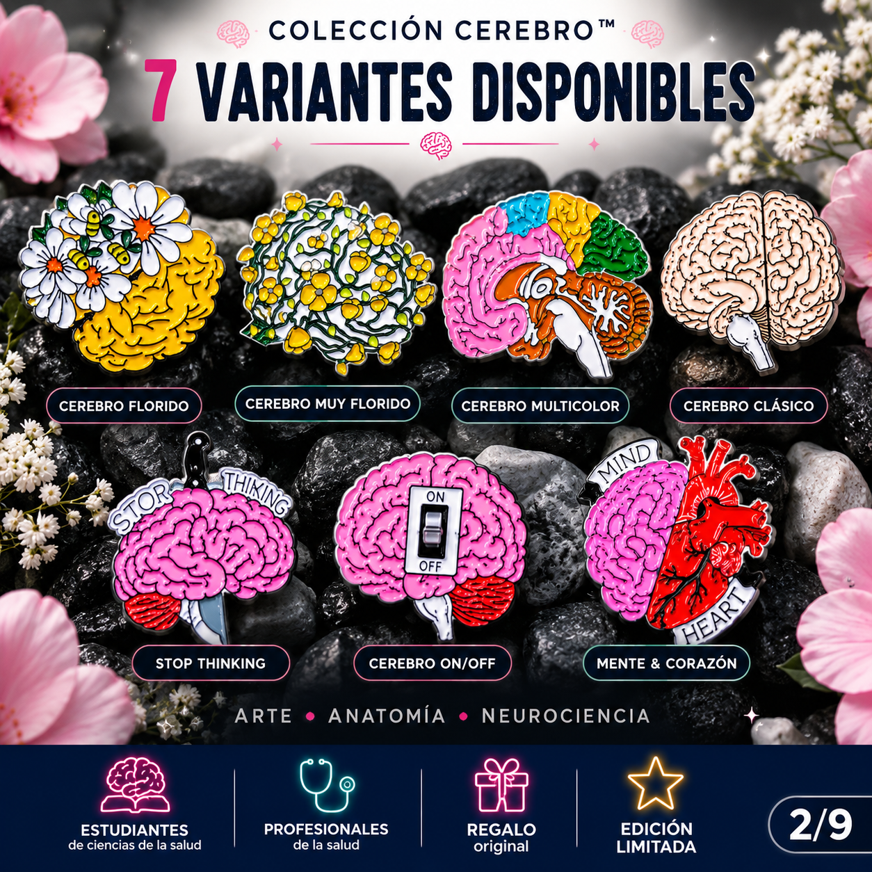 Pins “Cerebro Humano” | Human Brain Enamel Pin Collection – Limited 1:1 Edition | MedPins