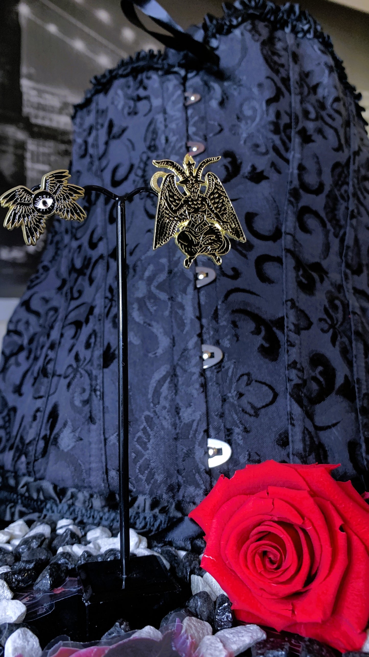 🖤 Set “Occult Wings” | 2 Gothic Enamel Pins – Dark Magic & Esoteric Power ✨ | Dark Anatomy Halloween Edition | 1:1 Limited Edition