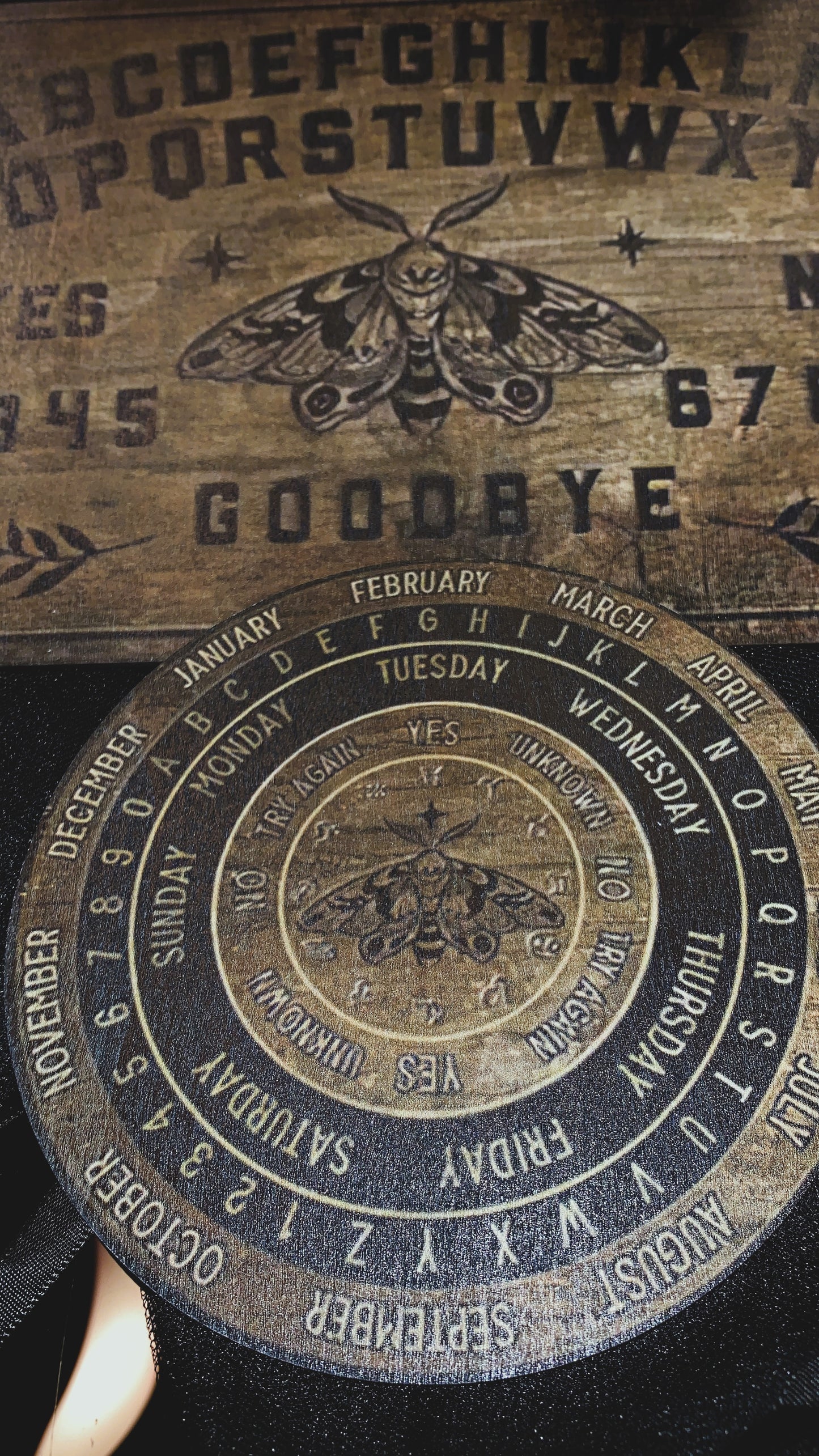 🔮 Cuadro Decorativo “Ouija Deluxe Set” | Ouija Wall Art Board & Planchette ⚜️ | Gothic Home Décor Limited Edition 1:1