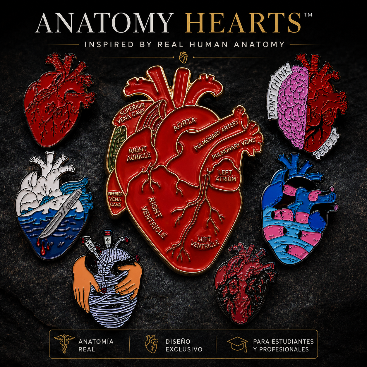 Pins “Corazón Humano” | Human Heart Enamel Pin Collection – Limited 1:1 Edition | MedPins