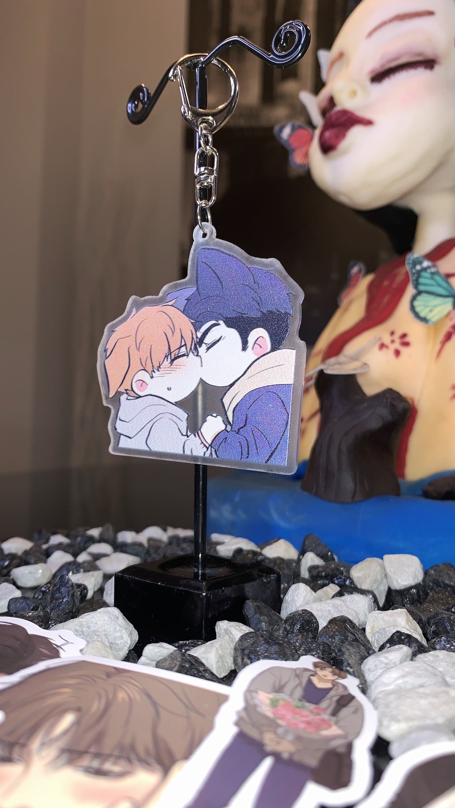 Llavero Jinx BL – Kim Dan & Joo Jaekyung Beso Chibi Acrílico – Merch de Yaoi, Webtoon y Manga