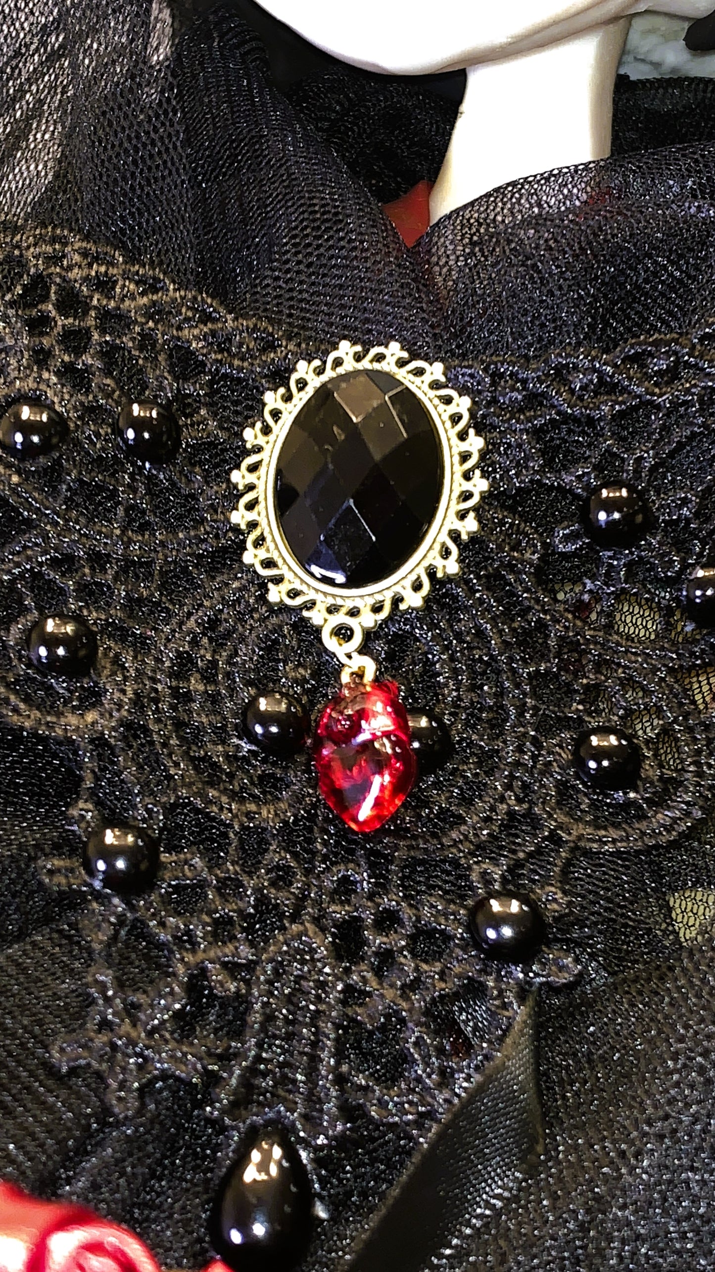 🖤 Gargantilla “Black Heart Royal” | Gothic Lace Choker Gold & Black ✨ | Victorian Vampire Necklace | Dark Anatomy Limited 1:1