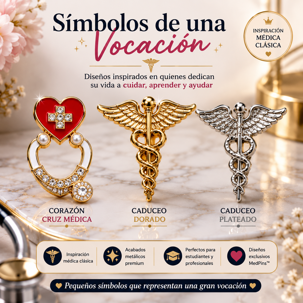 Pins “Símbolos Médicos & Vocación” | Medical Symbols & Healthcare Identity Enamel Pin Collection – Limited 1:1 Edition | MedPins