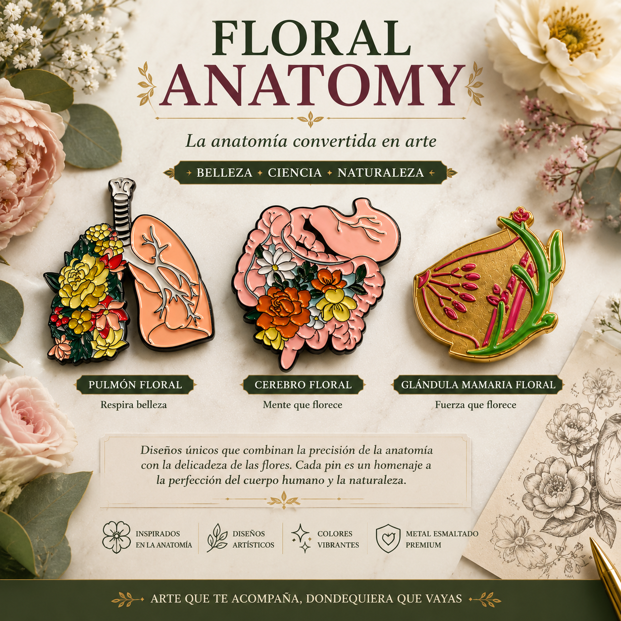 Pins “Órganos Internos” | Internal Organs Enamel Pin Collection – Limited 1:1 Edition | MedPins