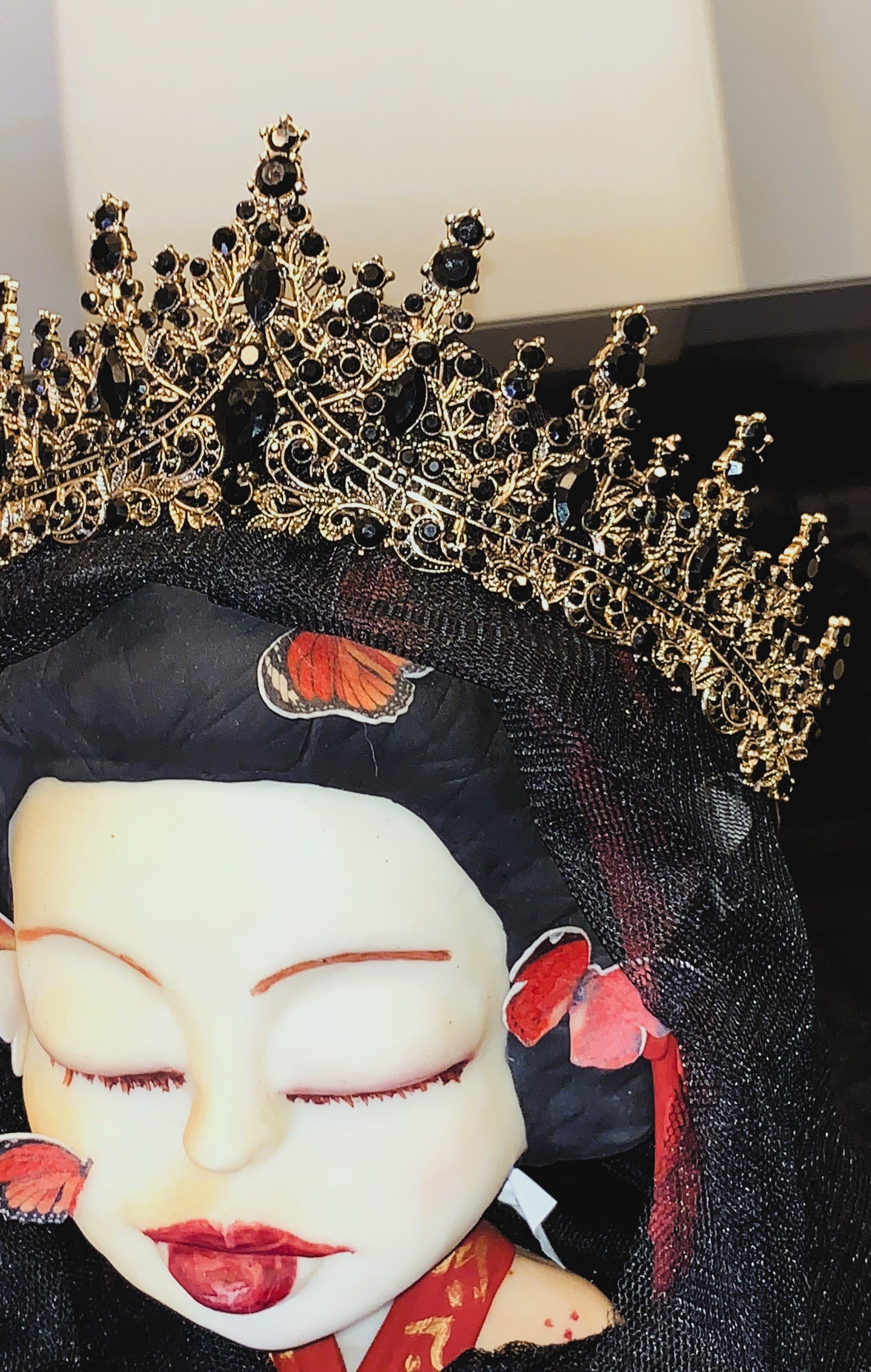 👑 Corona “Dark Empress” Dorada & Negra | Gothic Royal Crown ✨ | Luxury Halloween Edition | MedPins Limited 1:1