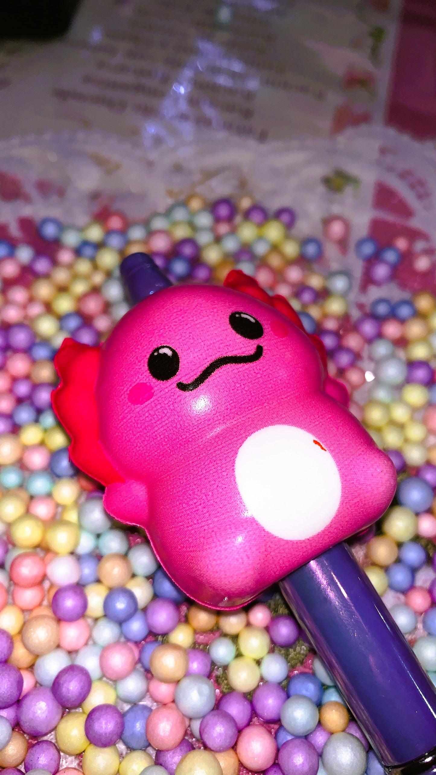 🩷 Bolígrafo Ajolote Squishy | Axolotl Squishy Pen – Cute Kawaii Antistress Edition 🌈✨ | Limited Colors