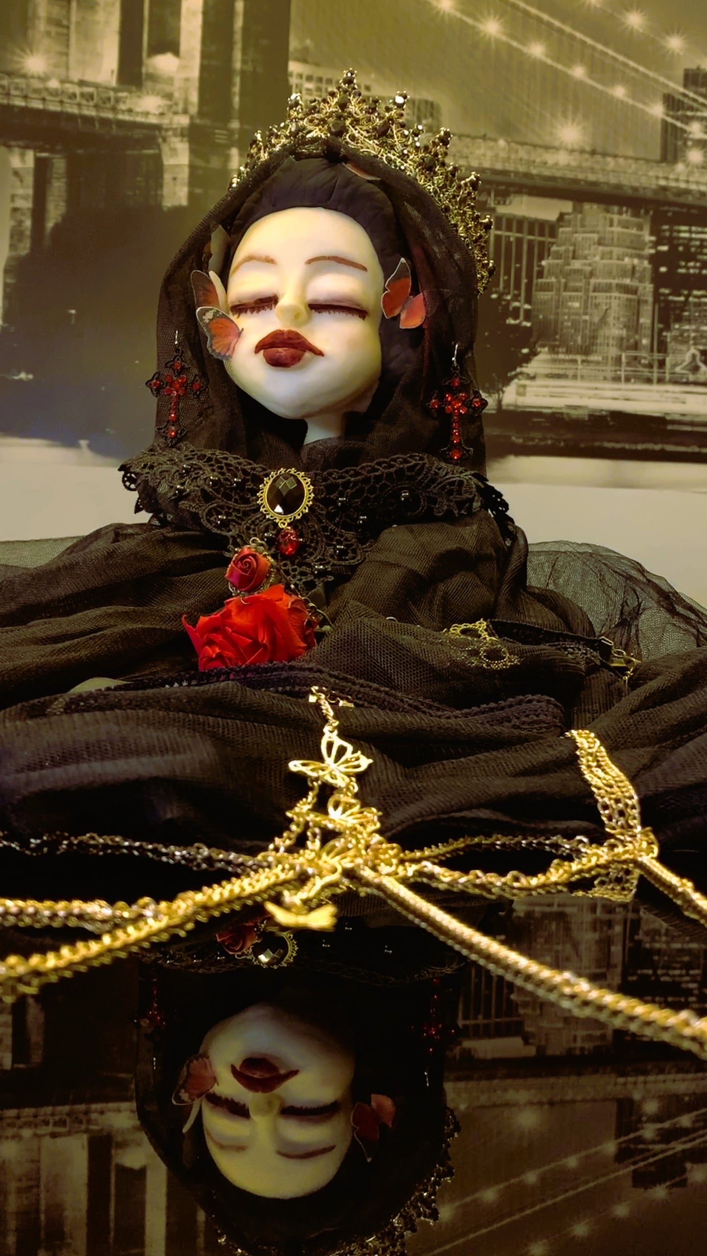 ⚜️ Liguero “Golden Butterfly Chains” | Liguero Gótico con Cadenas Doradas y Detalles de Mariposas 🖤 | Edición Limitada