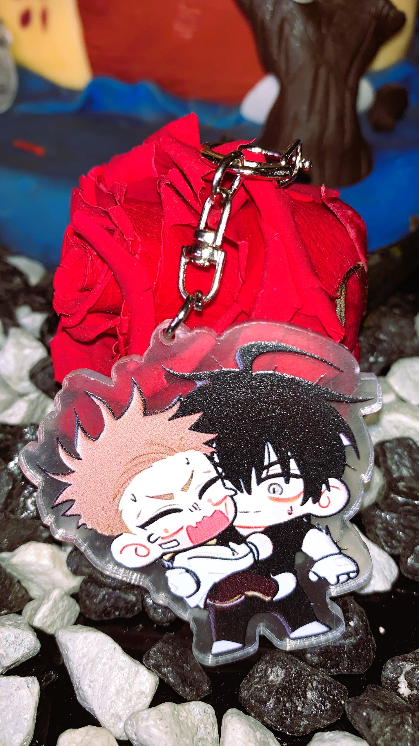 💘 Llavero “Jinx BL – Kim Dan & Jaekyung Hug” | Jinx Chibi Acrylic Keychain – Yaoi Manhwa Edition 🩸 | 1:1 Limited Edition