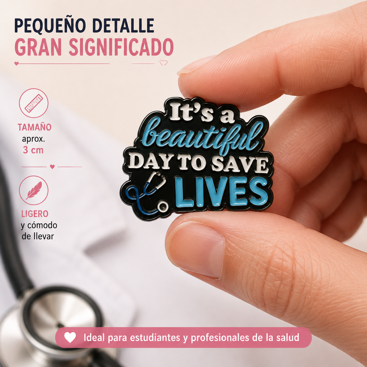 Vista 3 de la colección de pins de medicina y vocación sanitaria MedPins