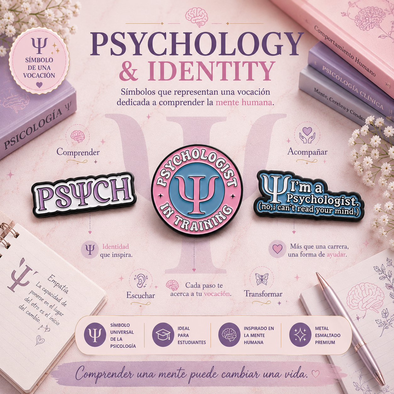 Pins de Psicología | Psychology Enamel Pin Collection | Limited 1:1 Edition | MedPins
