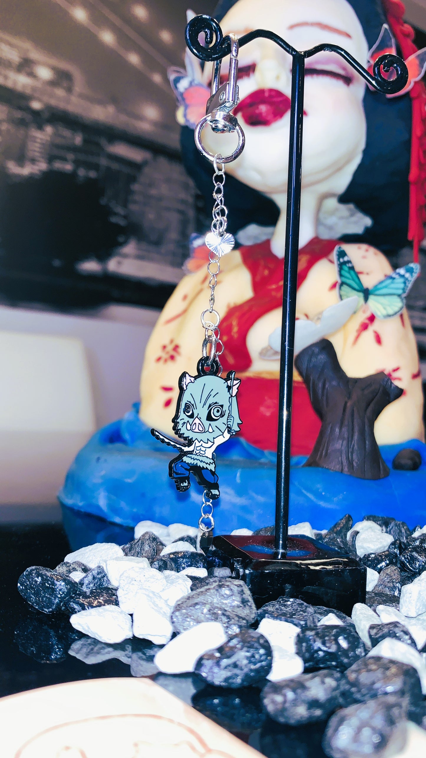 Pack Inosuke Hashibira – Pendientes, Charm & Collar (3 piezas) | Edición Limitada Regalo Otaku