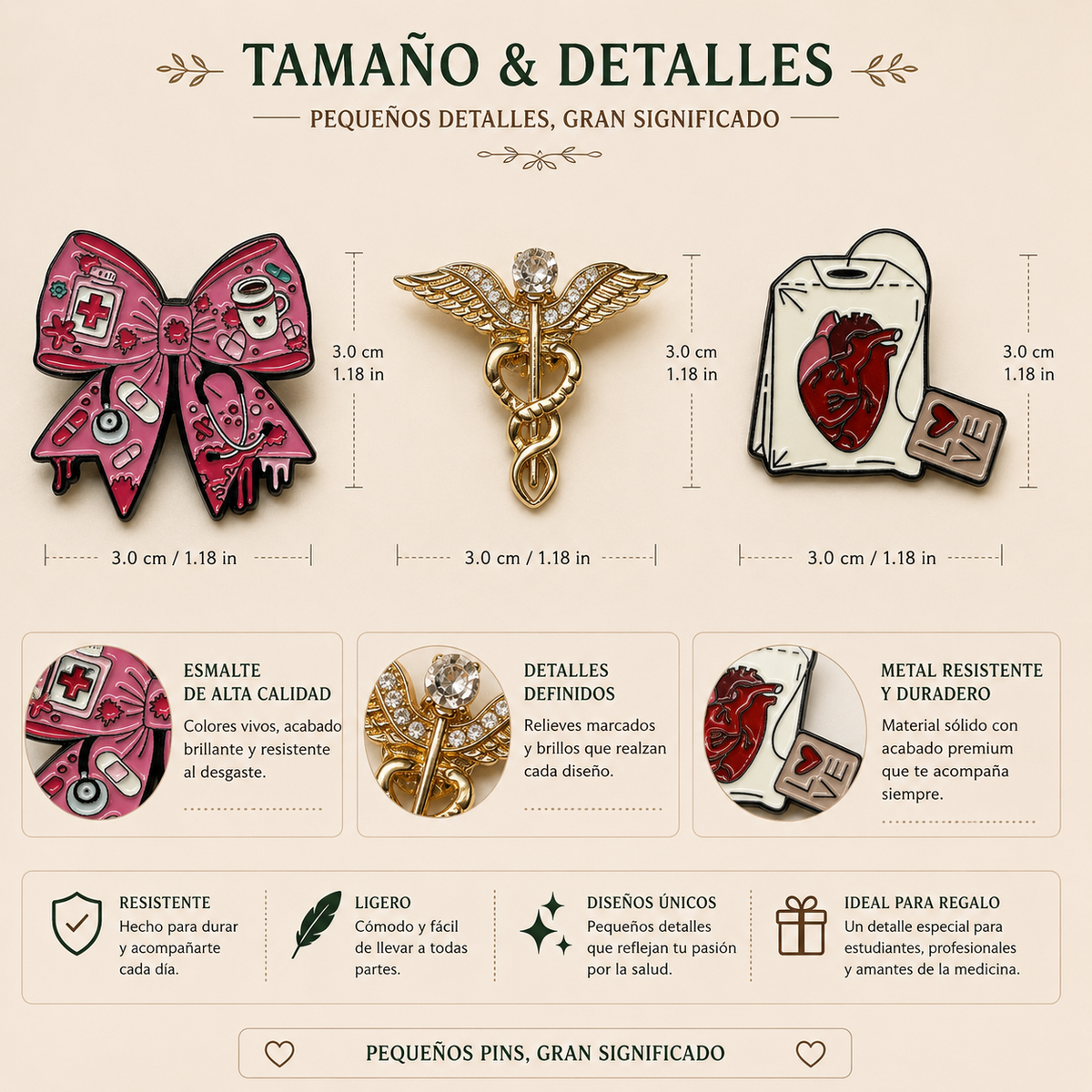 Vista 4 de la colección de pins de símbolos médicos premium MedPins