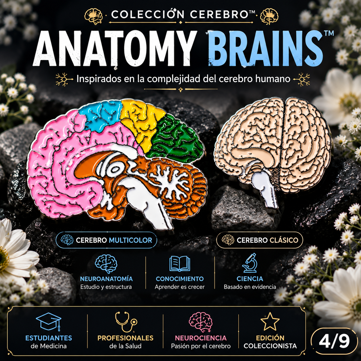 Pins “Cerebro Humano” | Human Brain Enamel Pin Collection – Limited 1:1 Edition | MedPins