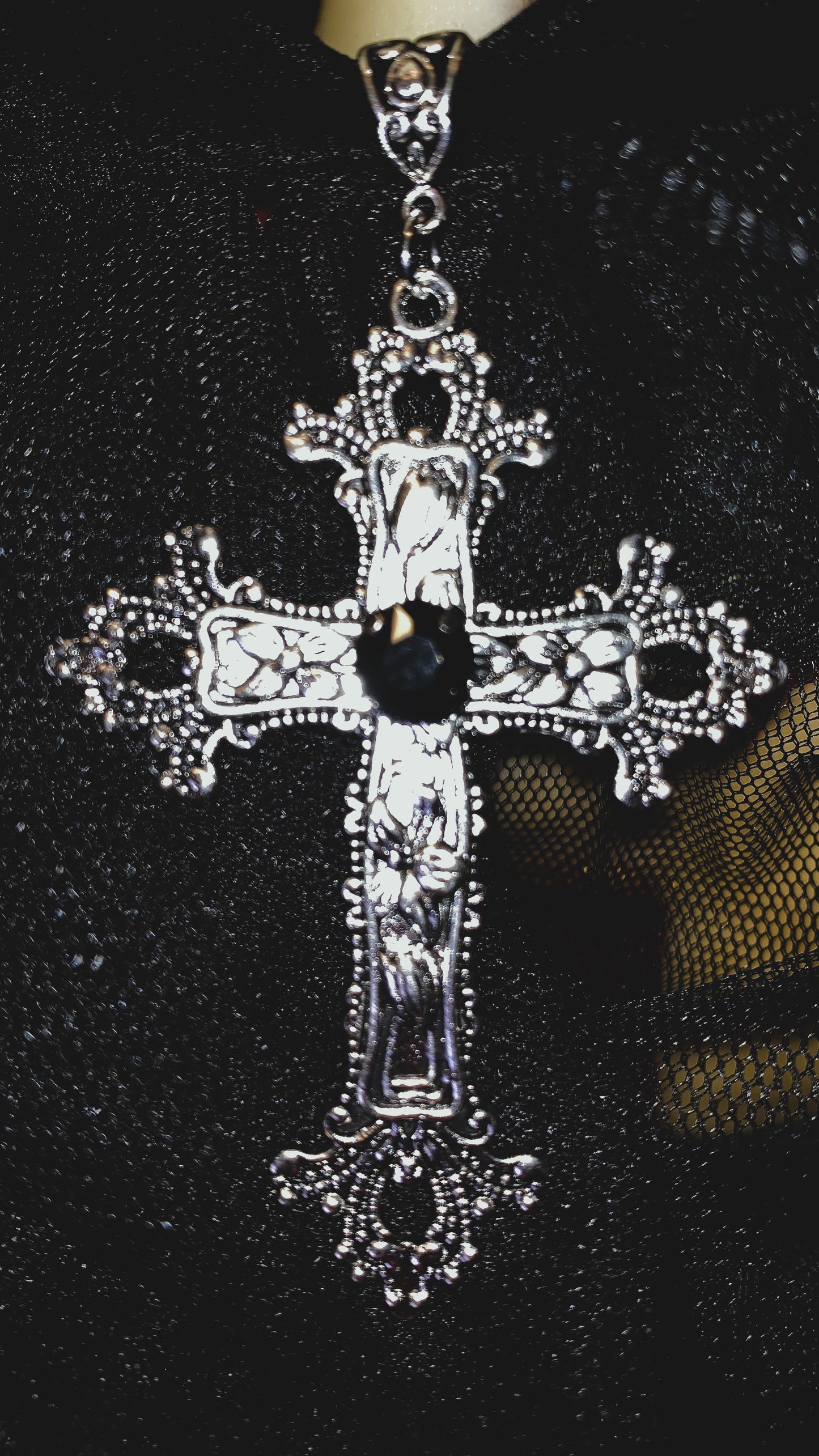 💀 Set Gótico Cruz Plateada “Dark Faith Set Deluxe” | Gothic Silver Cross Necklace + Earrings Set 🖤 | Vampire Jewelry Limited 1:1