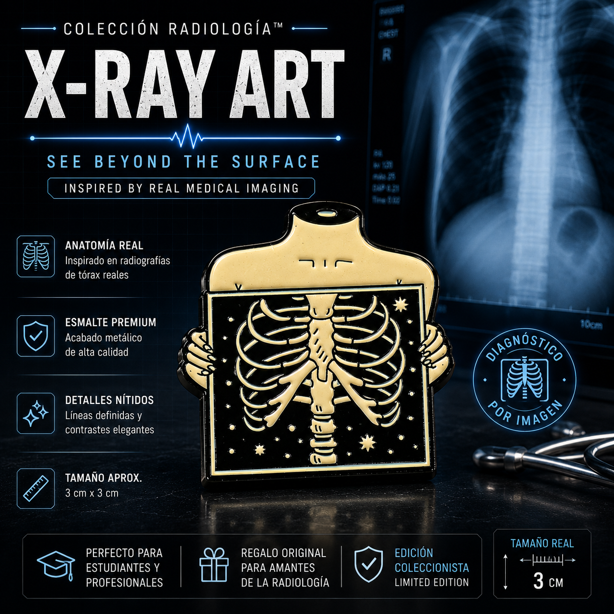 Pins “Radiología” | Radiology Enamel Pin Collection – Limited 1:1 Edition | MedPins